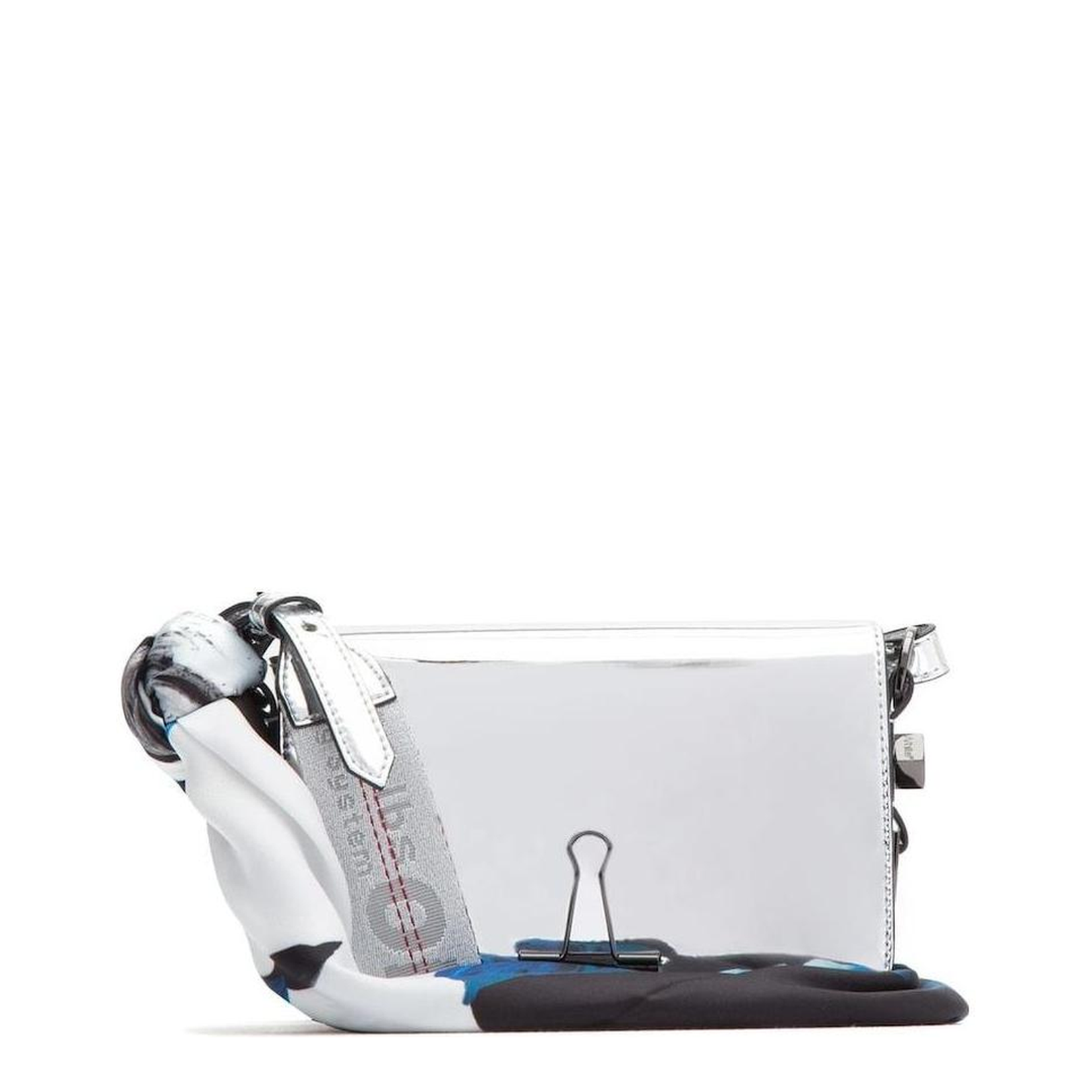 Silver Metal Mirror Mini Shoulder Bag - Image 1