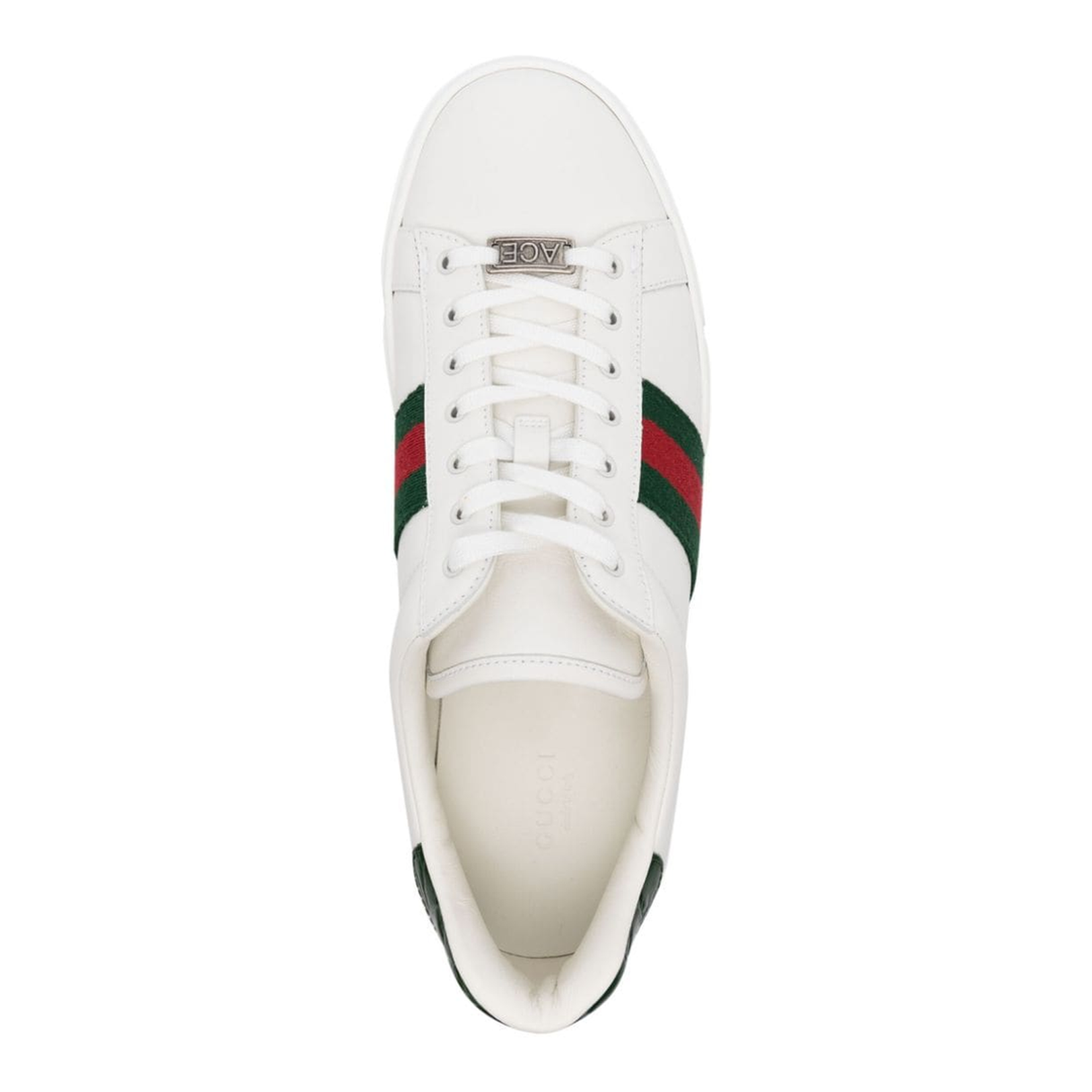 Ace Trainer with Web in White Leather - Image 3