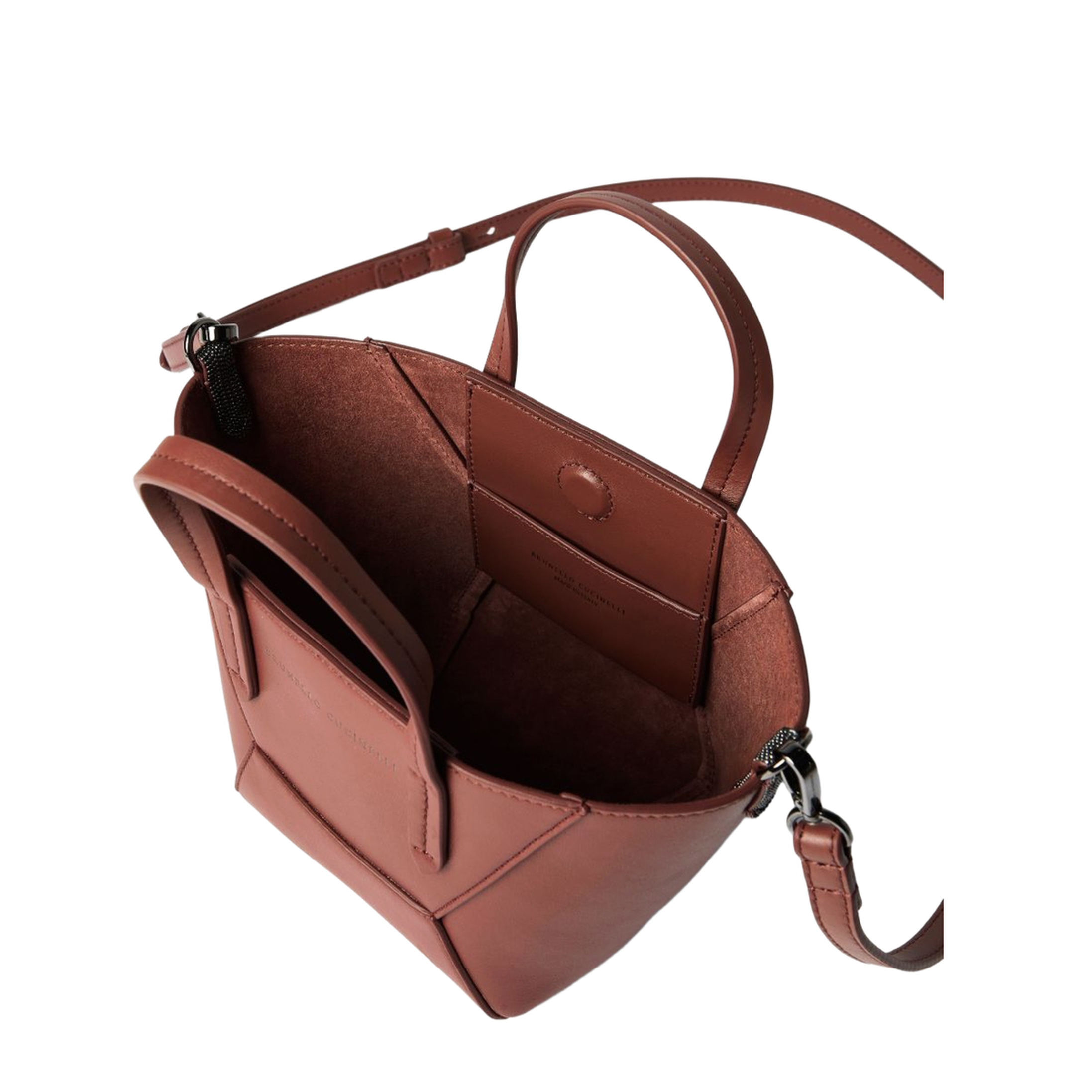 Women's Handbag Silk Nylon Brown - Image 3