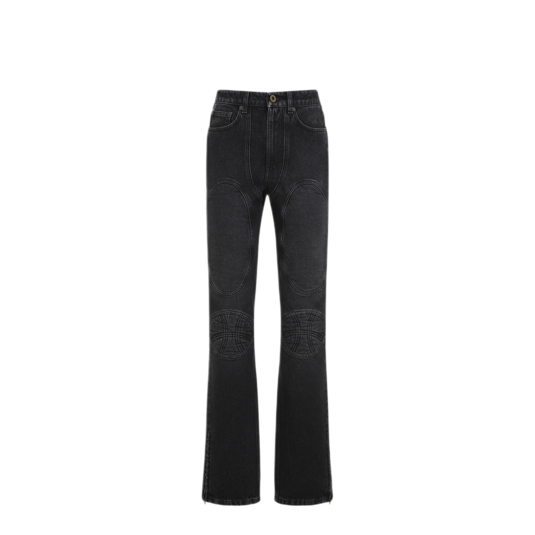 Denim Jeans With Lacing And Knee Bonding Detail - Image 3