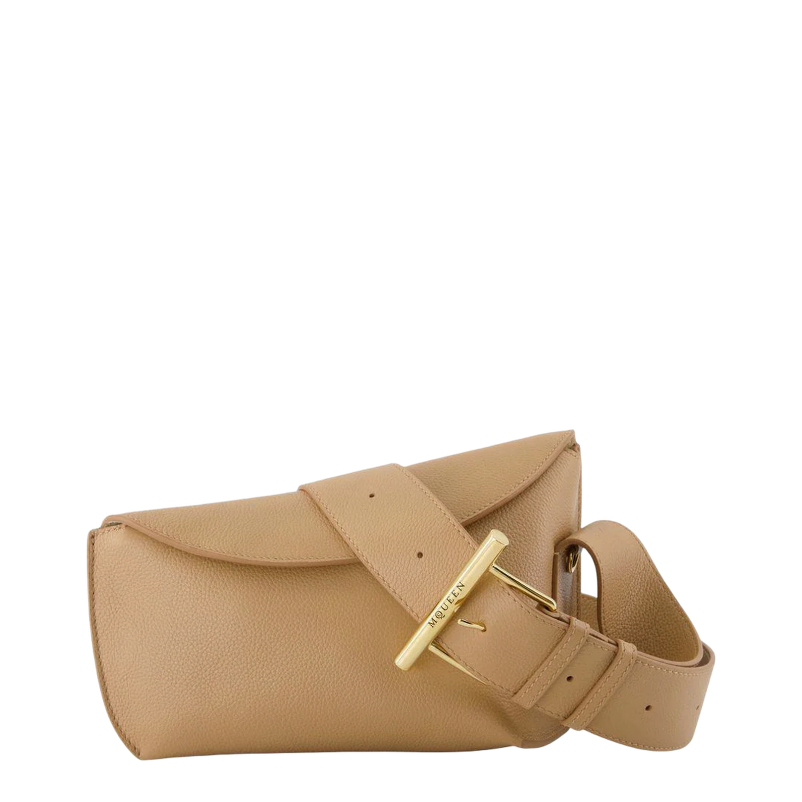 T-Bar Sling Crossbody Leather Beige Sand - Image 1