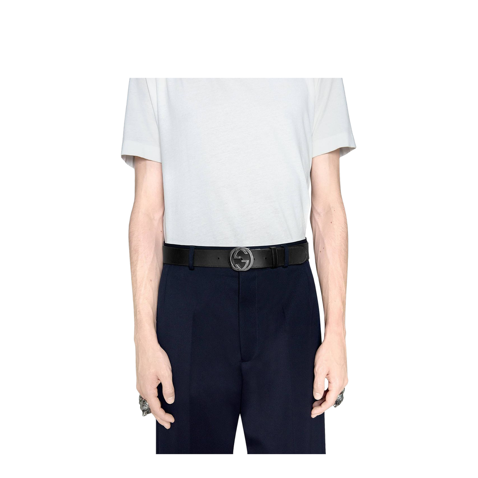 GG Supreme Black Leather Reversible Belt - Image 6