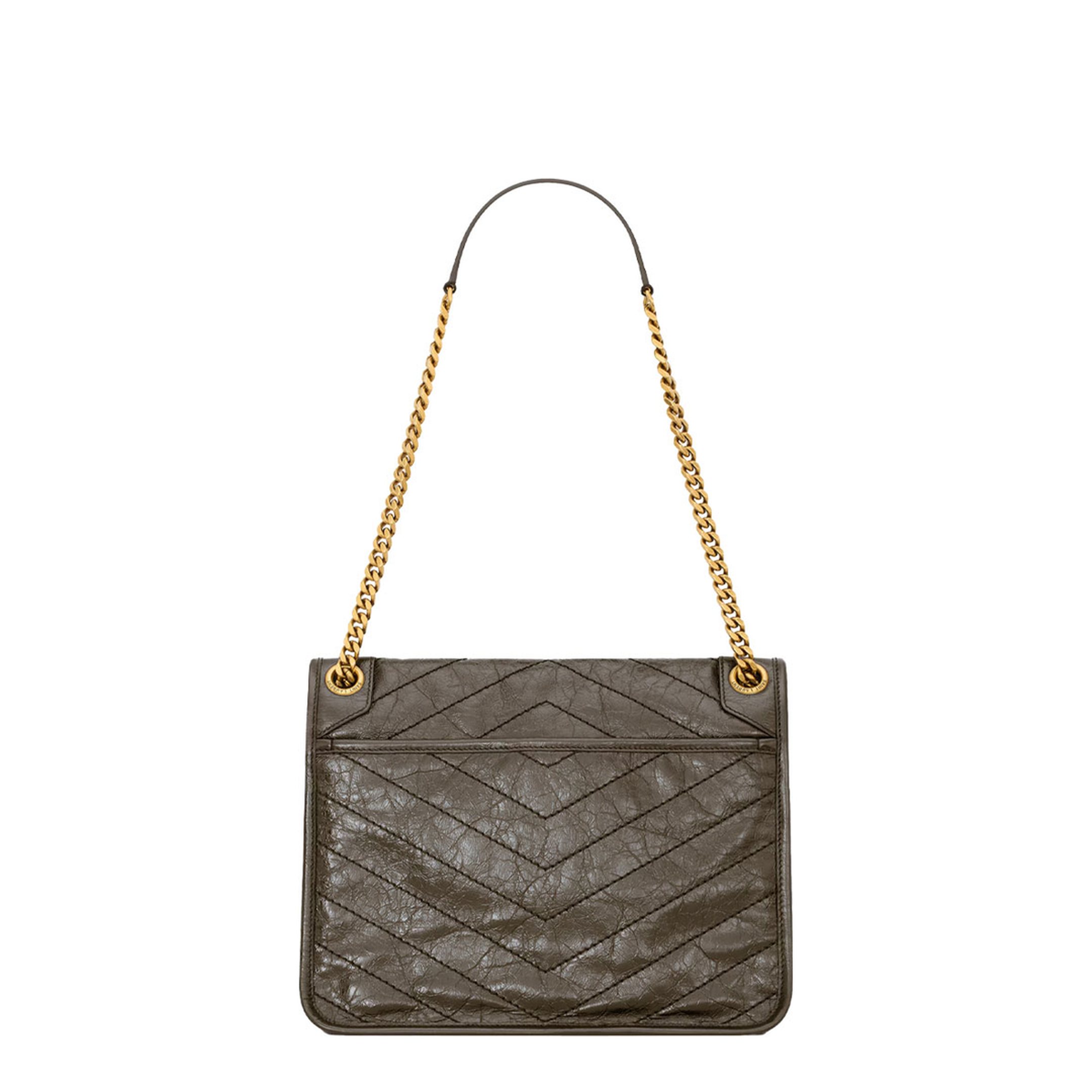 Niki Medium Calf Leather Shoulder Bag - Black - Image 4