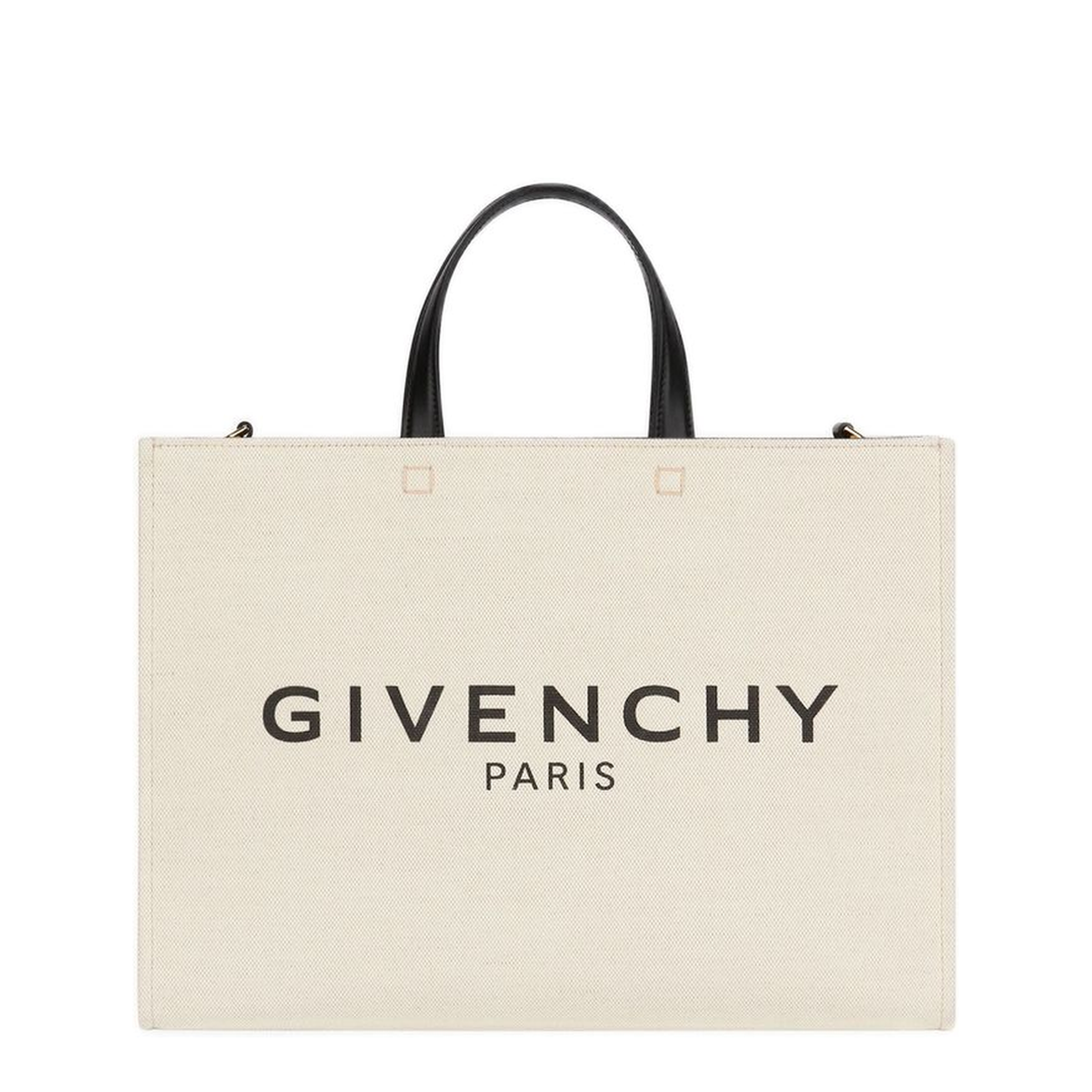 G-Tote Medium Canvas Shopping Bag - Beige/Black - Image 3