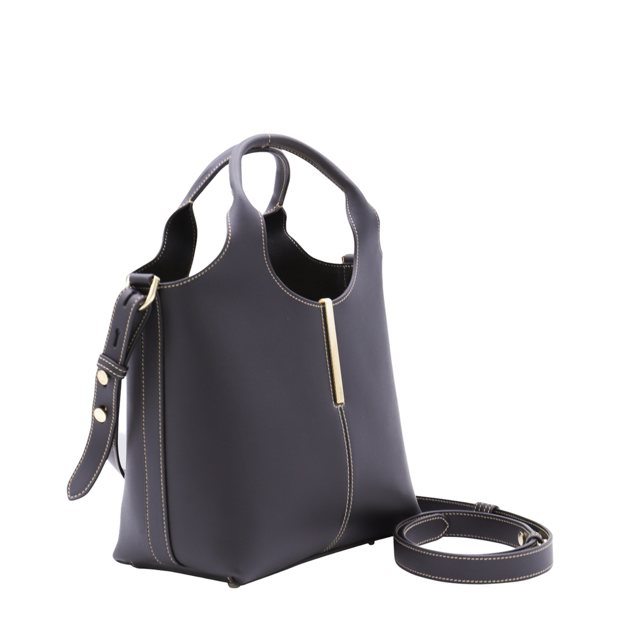 Shopping Bag Mini Calfskin Tote - Black - Image 4