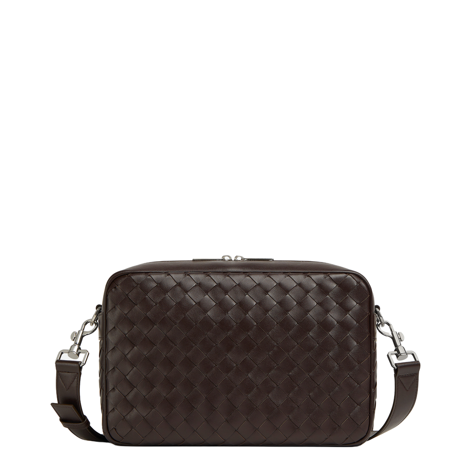 Intrecciato Leather Shoulder Bags - Brown - Image 1