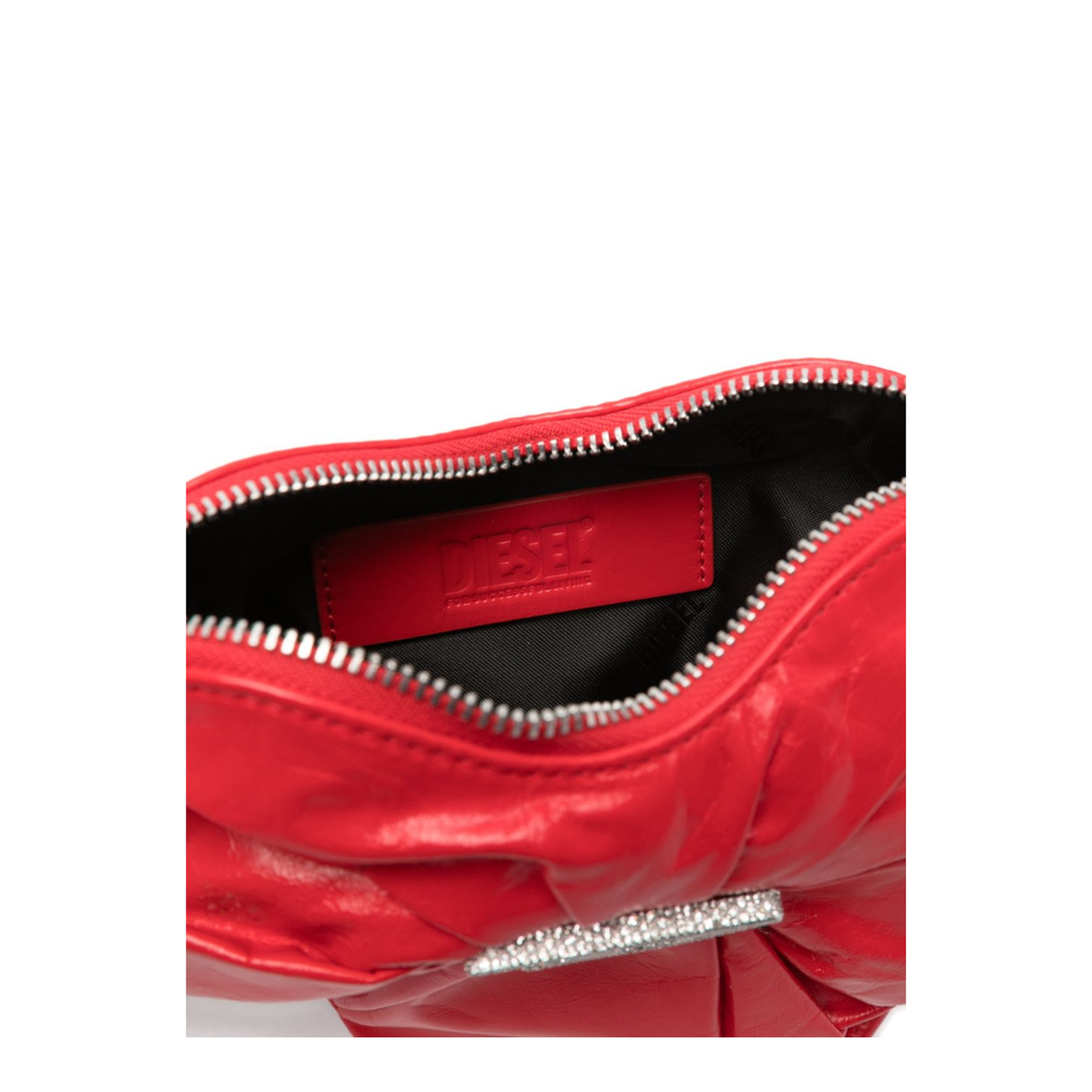 Scrunch-D-Heart Calf Leather Shoulder Bag - Red - Image 5