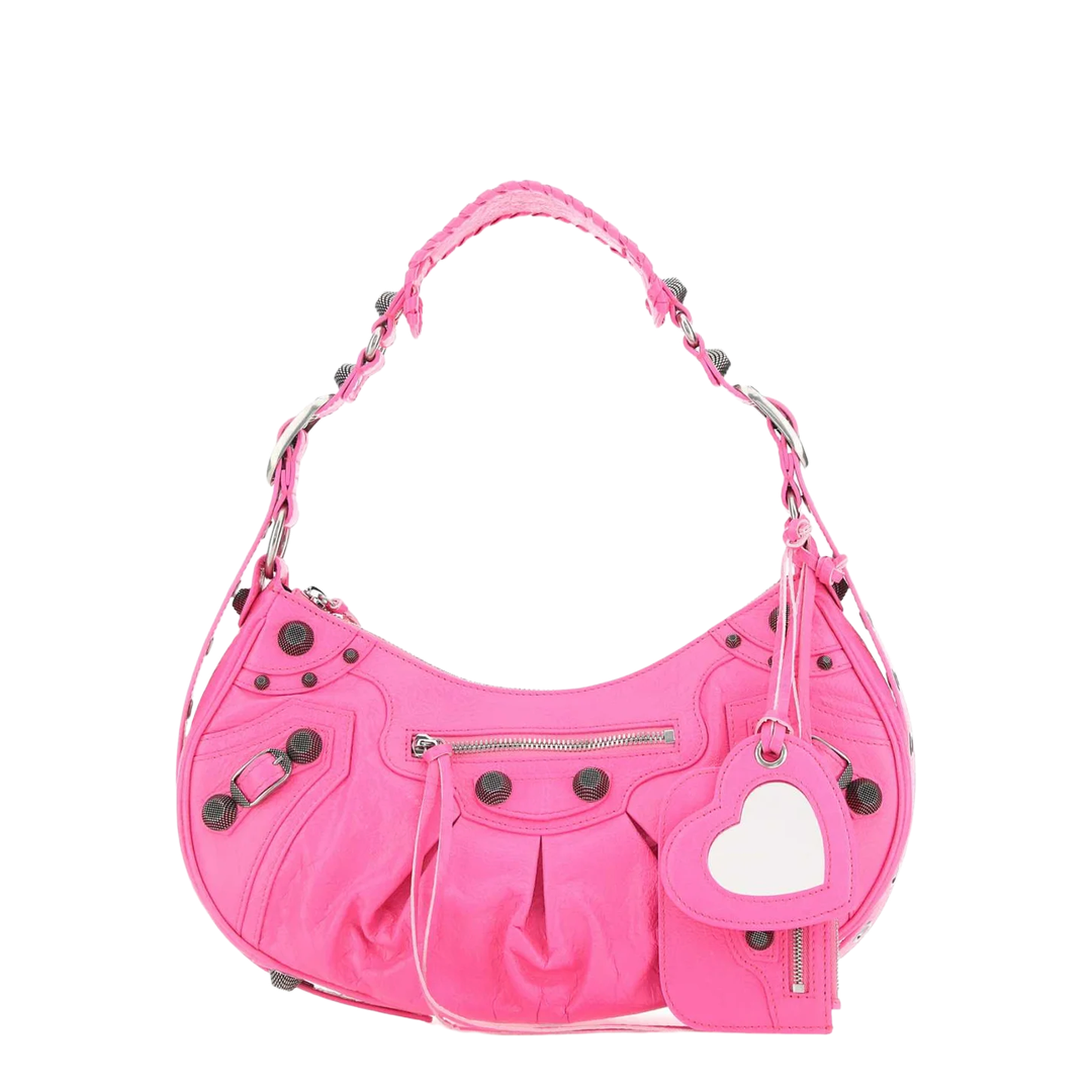 Le Cagole Small Lambskin Shoulder Bag - Fluo Pink - Image 1