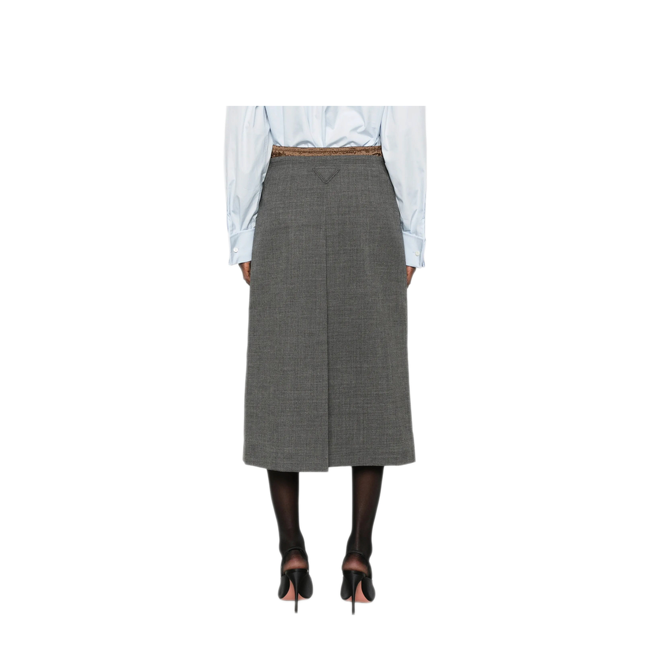 Pleated Wool Midi Skirt - Image 3