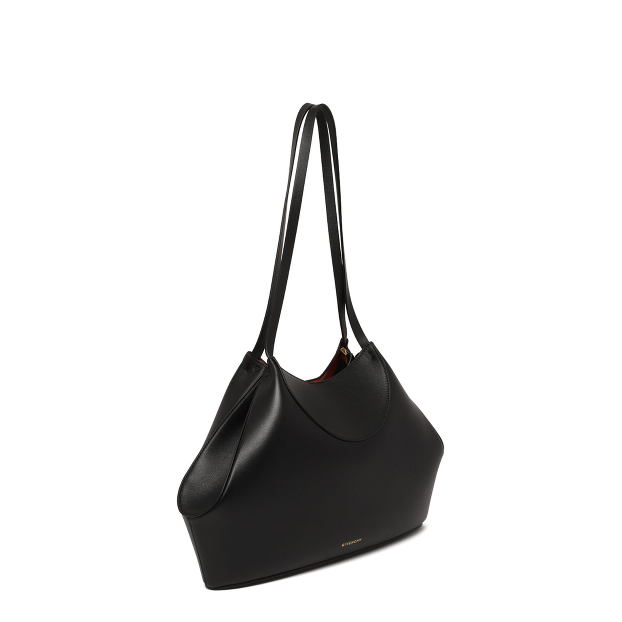 Facet Small Grained Leather Tote Bag - Black - Image 3