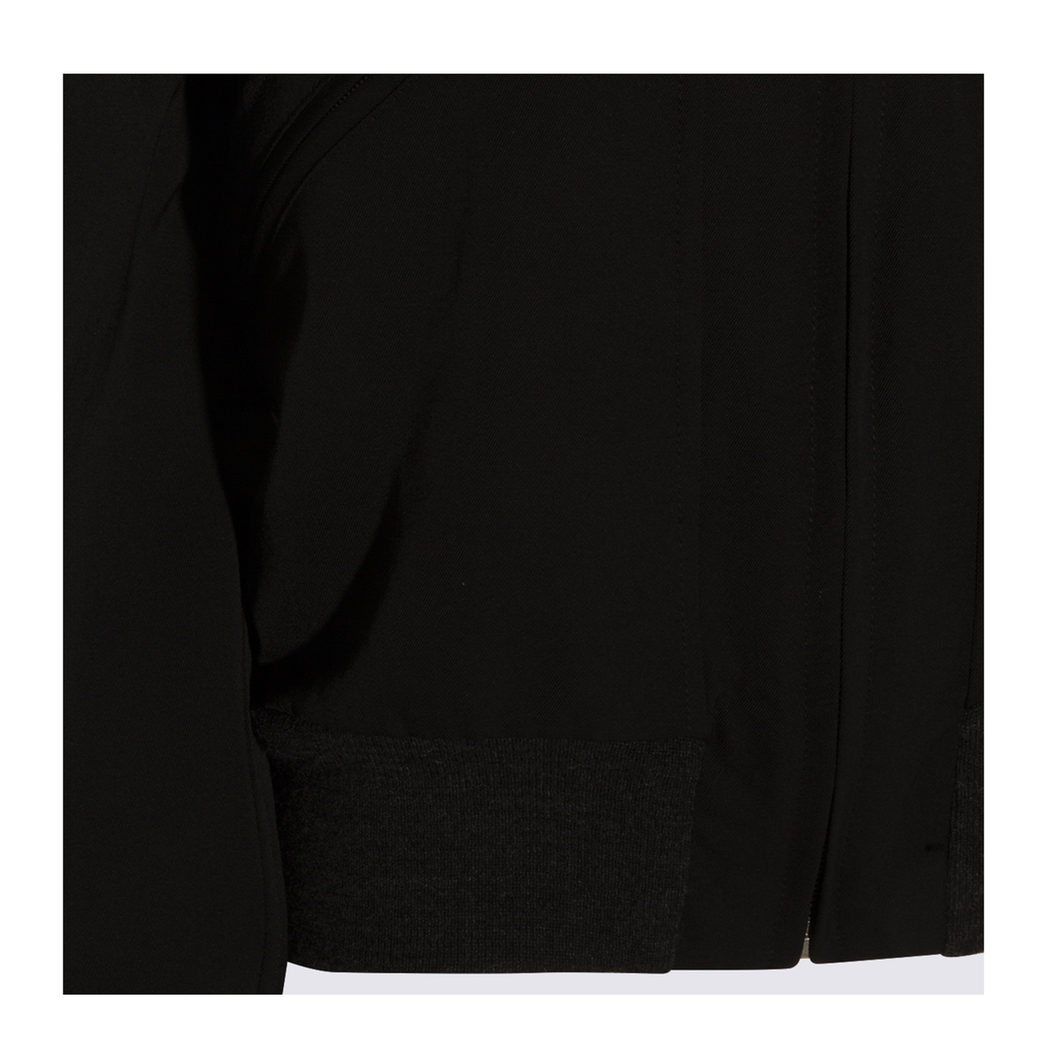 Black Zip-Up Jacket in Virgin Wool - Image 6