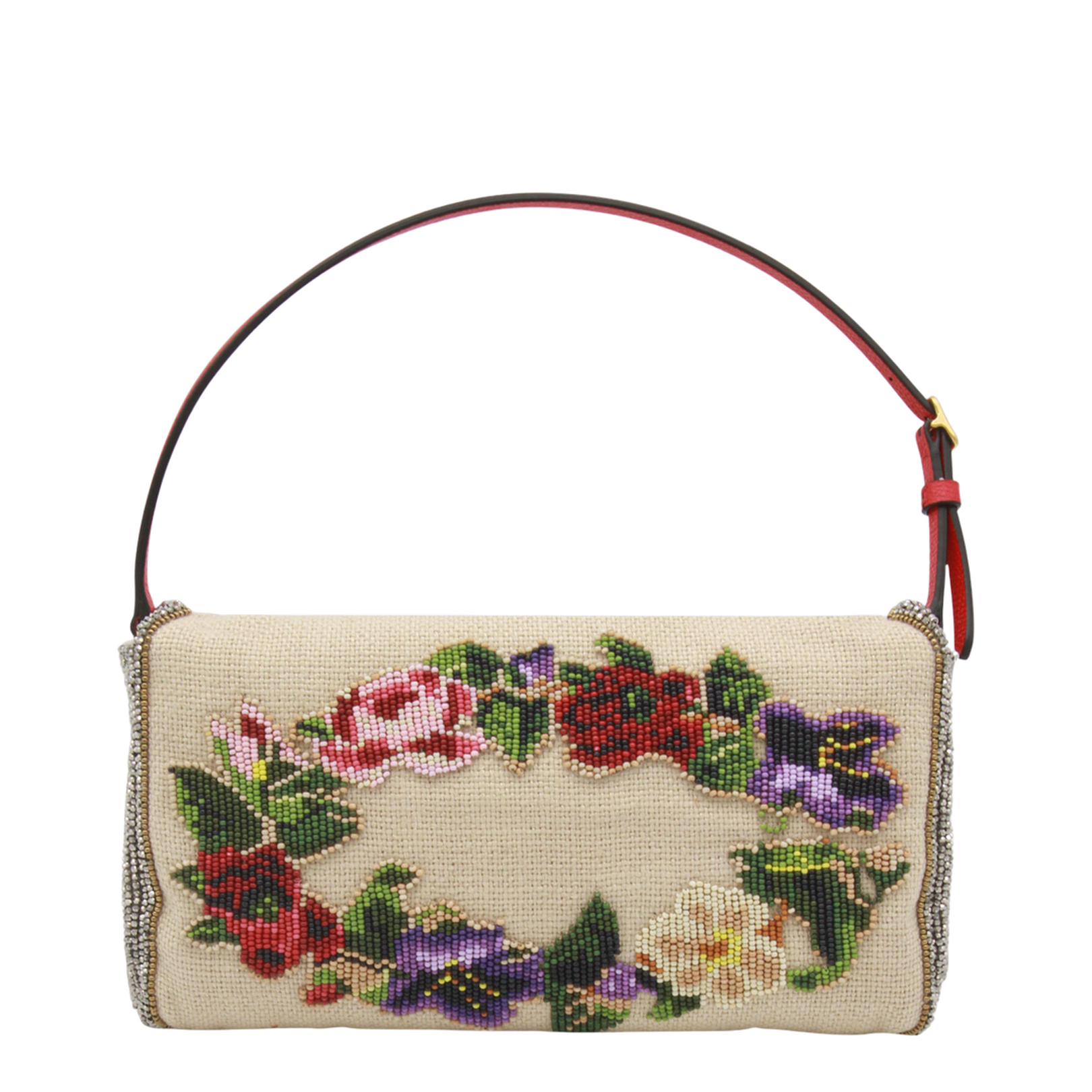 Soft Beads Embroidered Linen Shoulder Bag - Image 3