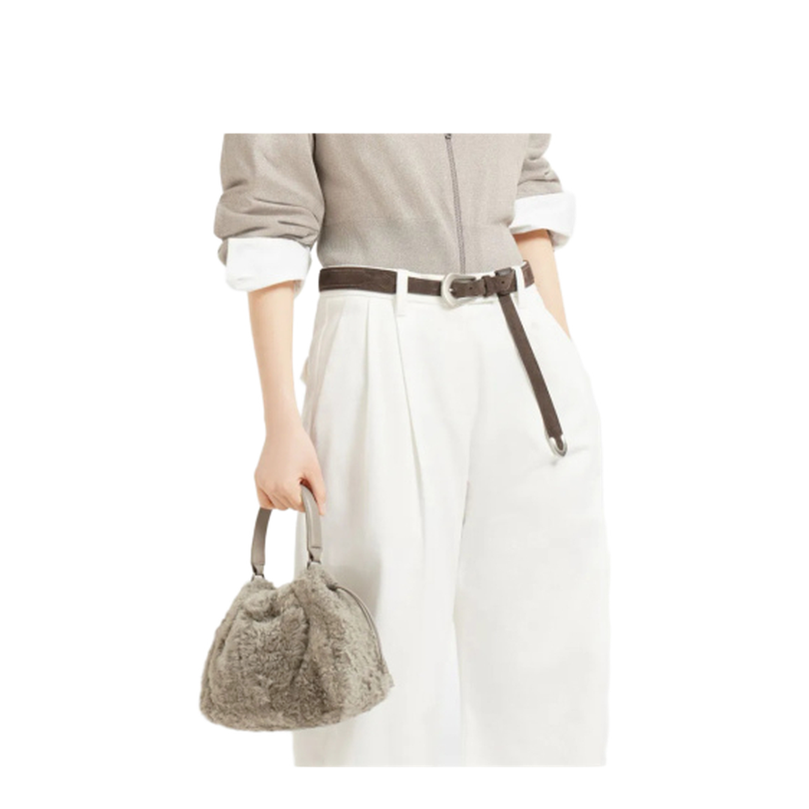 Shearling Mellow Small Bucket Bag - Image 3