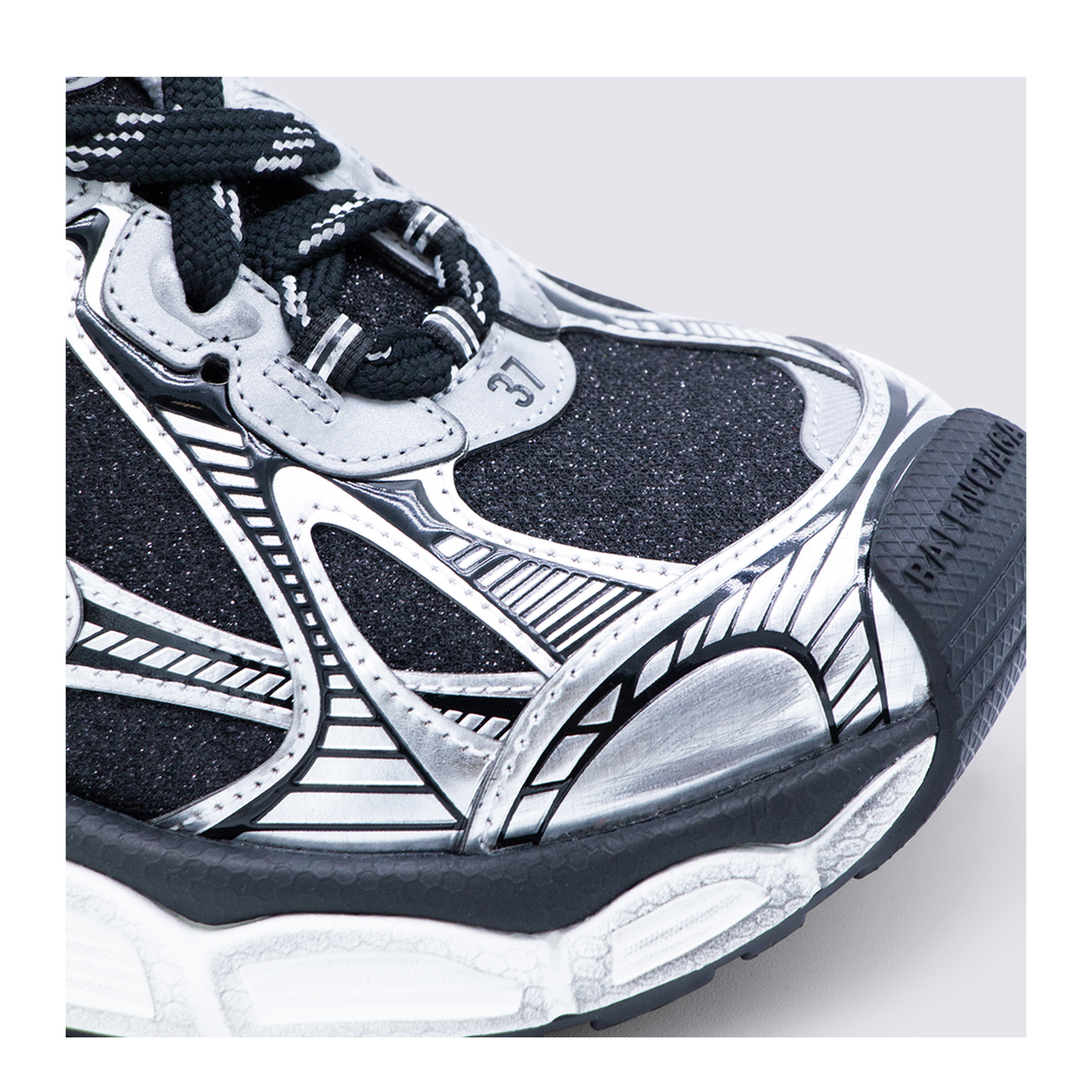 3XL Sneakers in Black and Silver with Glitter - Image 8