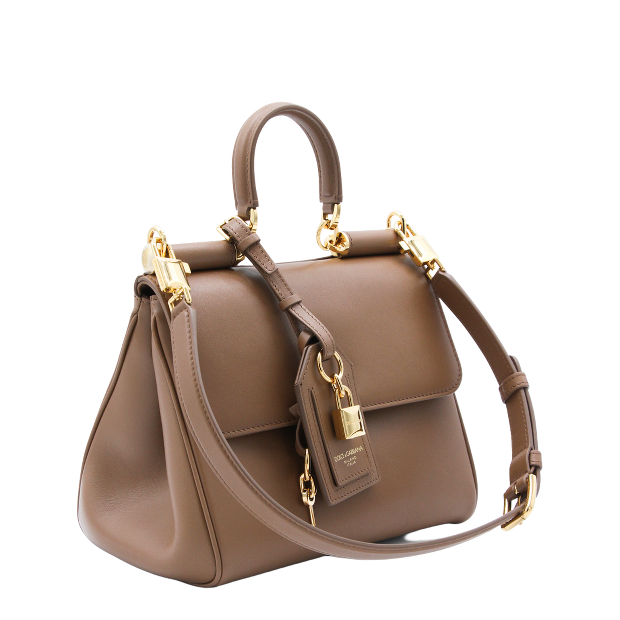 My Sicily Small Calfskin Handbag - Brown - Image 3