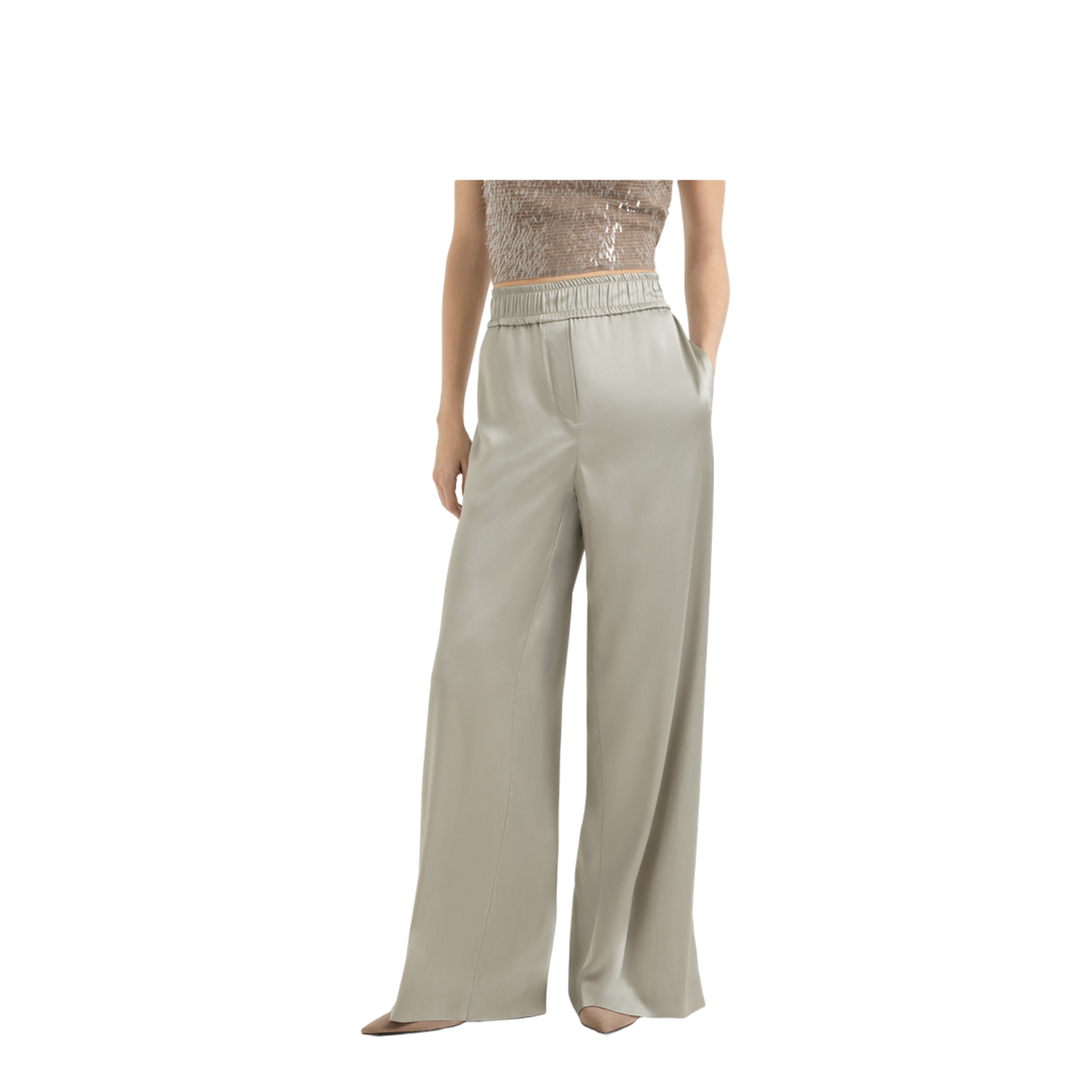 Elastic-Waistband Palazzo Pants - Image 4