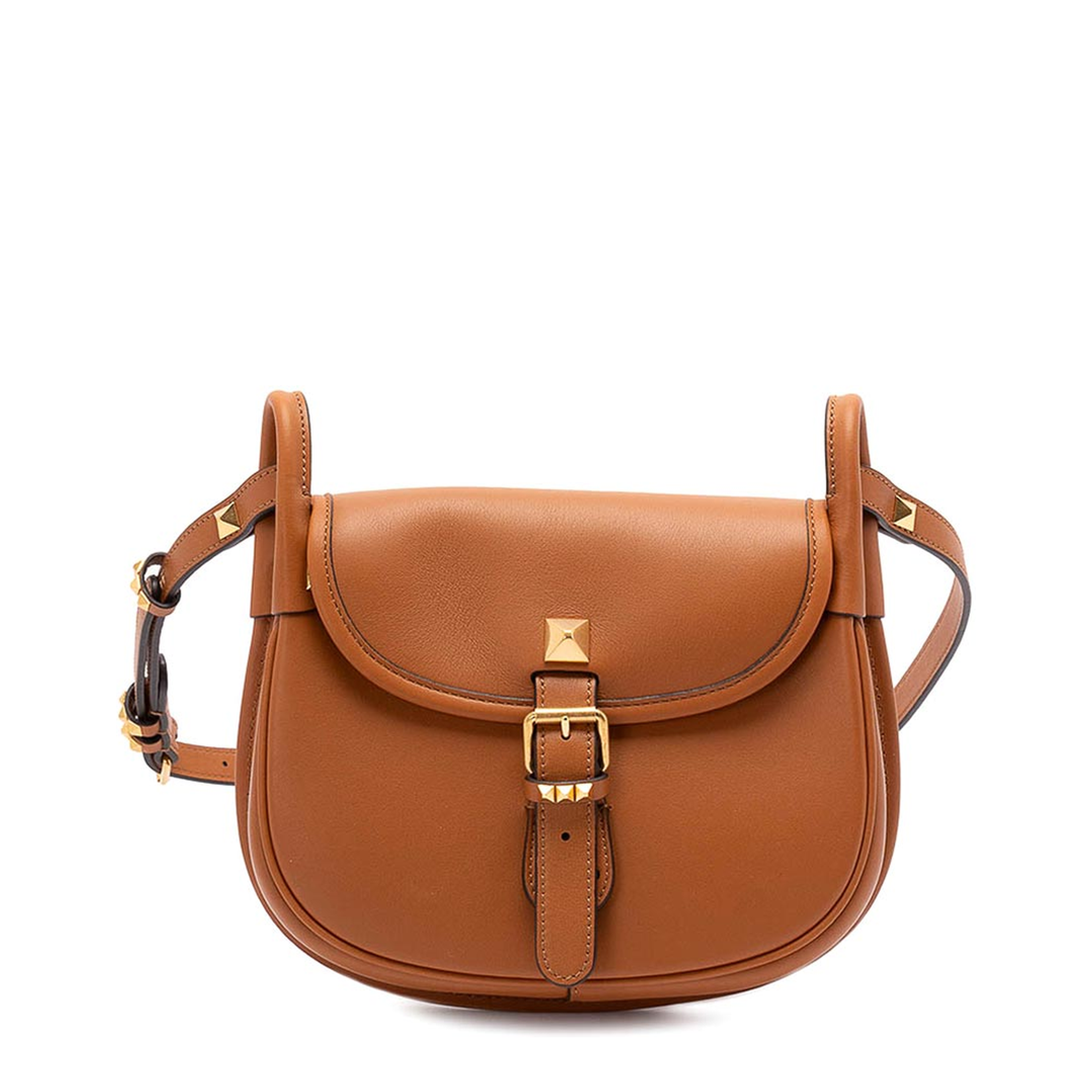Flaneuse Leather Crossbody Bag - Brown - Image 1