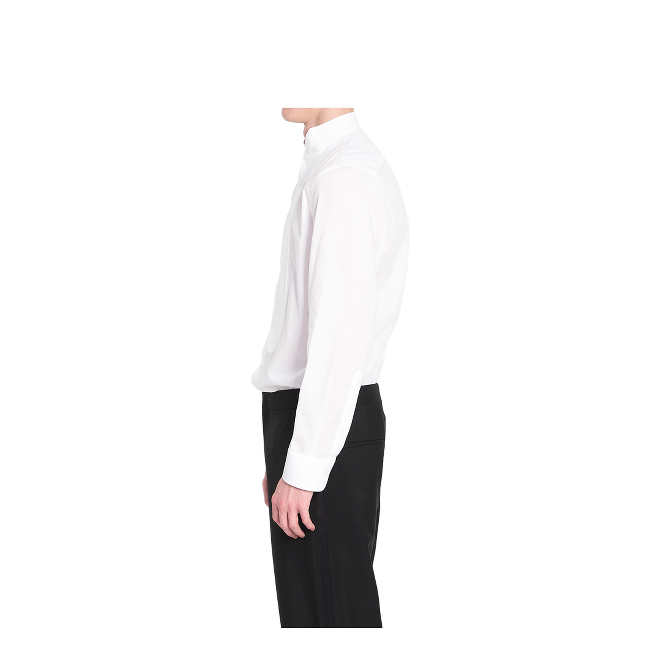 Light Chambray Cotton Shirt in White - Image 3