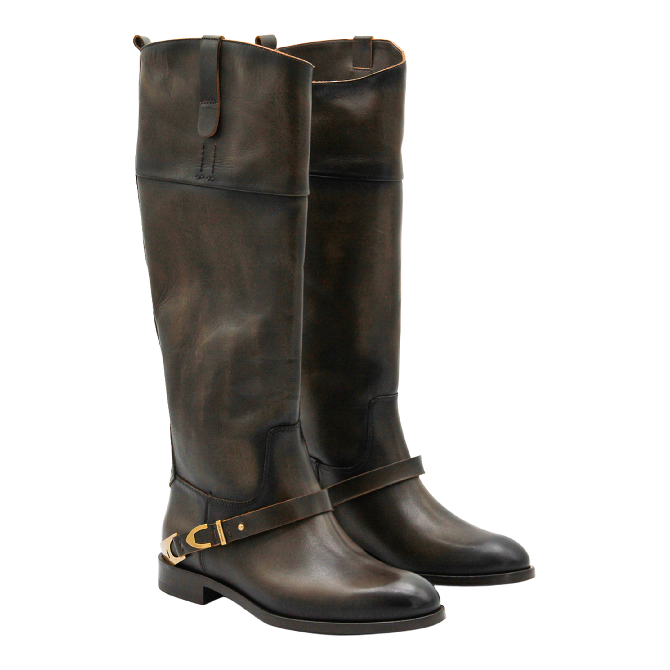 Charlie Dark Brown Leather Boots - Image 3