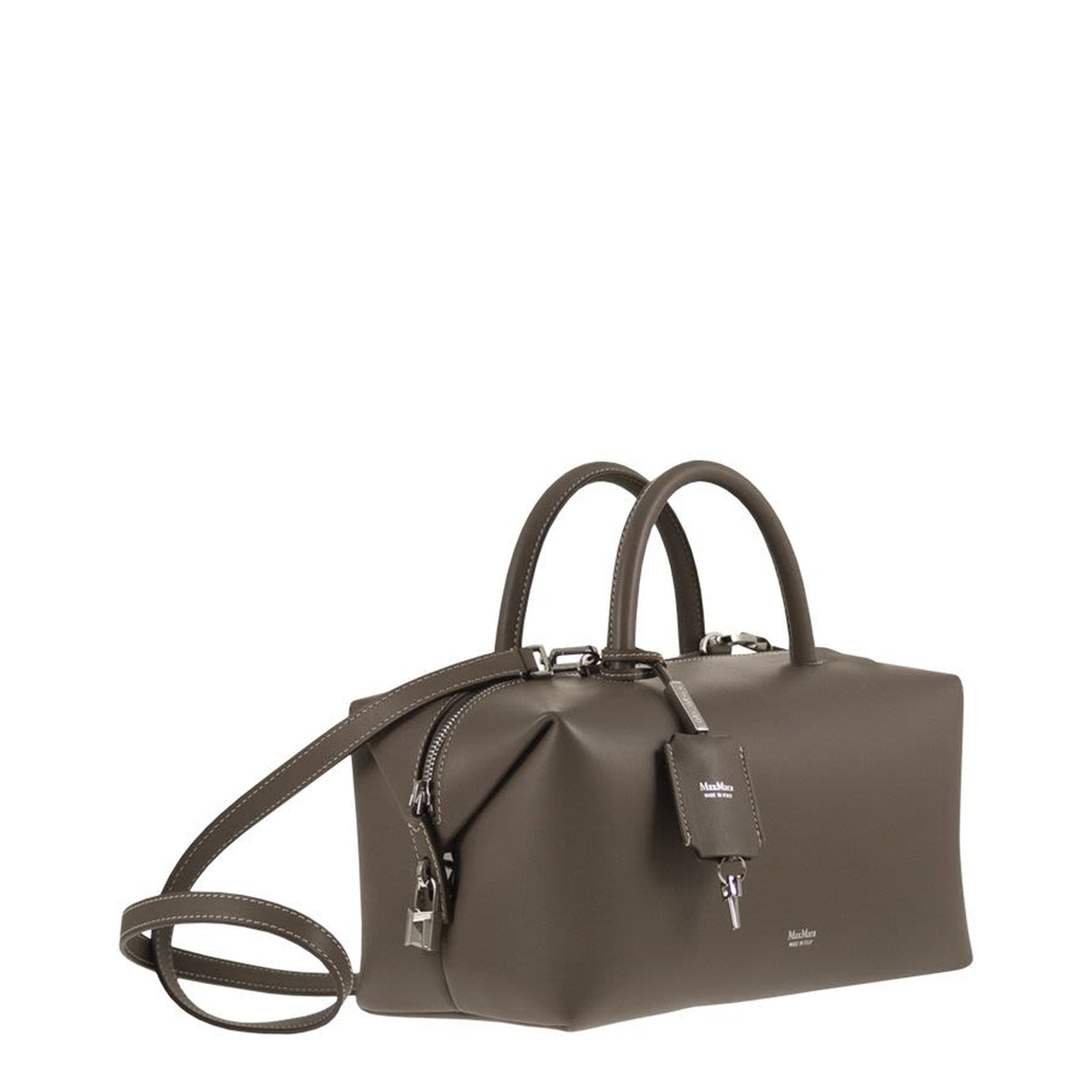 Holdallm Medium Calfskin Top-Handle Bag - Mud - Image 4