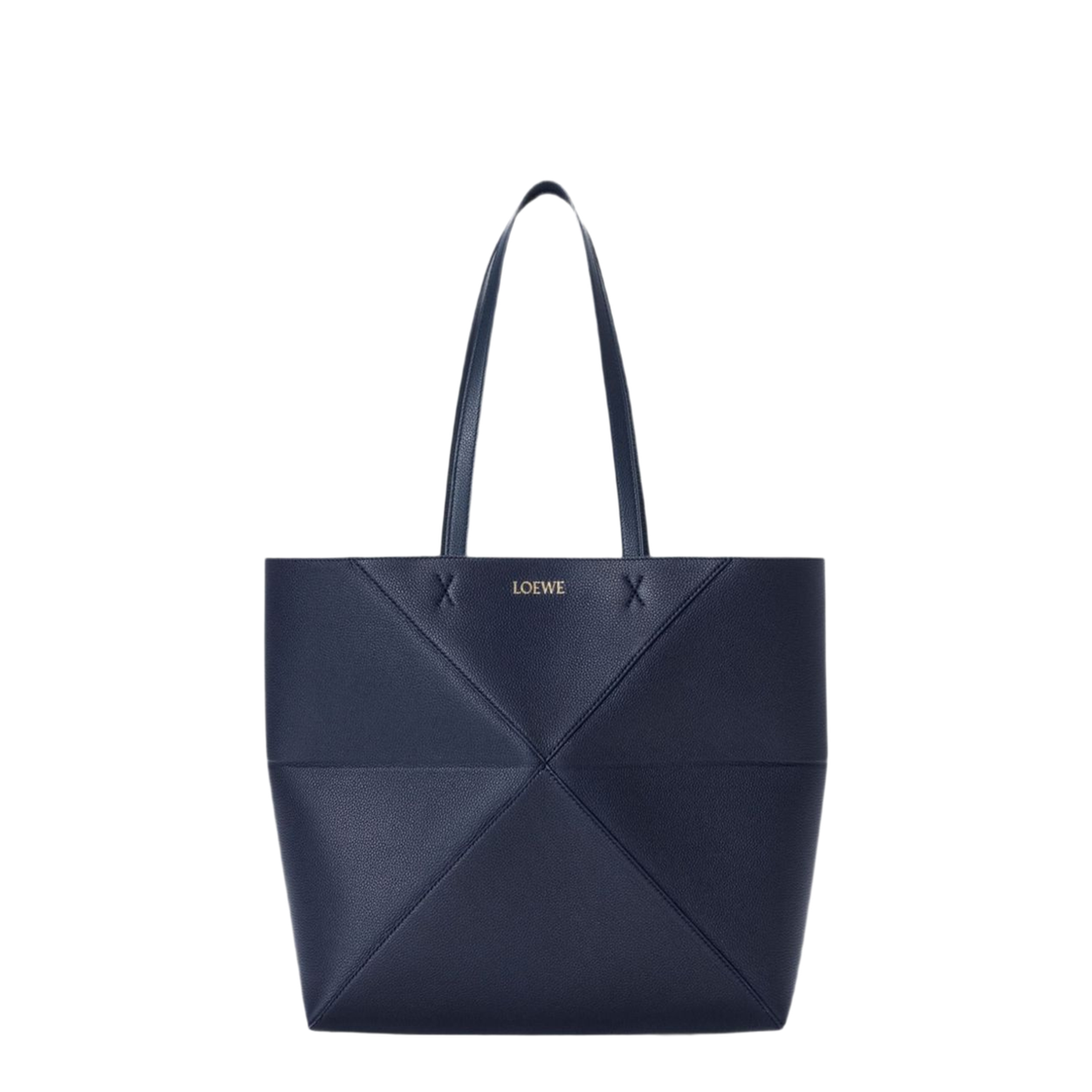 Puzzle Large Calfskin Tote - Deep Navy - Image 1