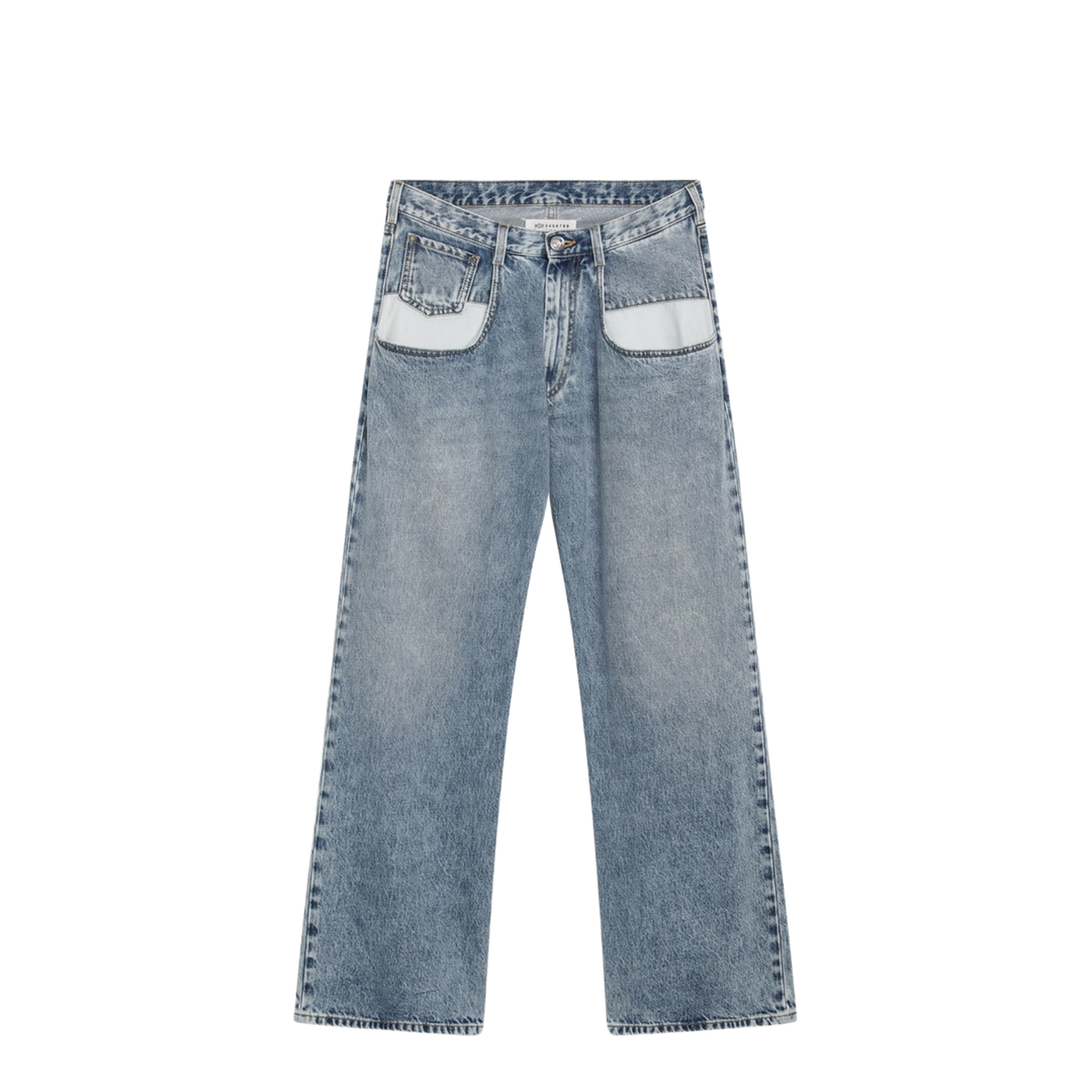Blue Jeans with Contrast Pockets - Image 1