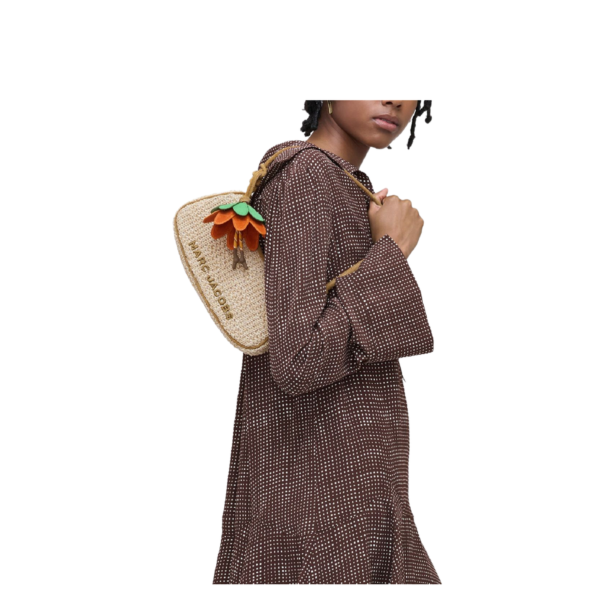 The Summer Woven Charm Shoulder Bag - NATURAL - Image 2