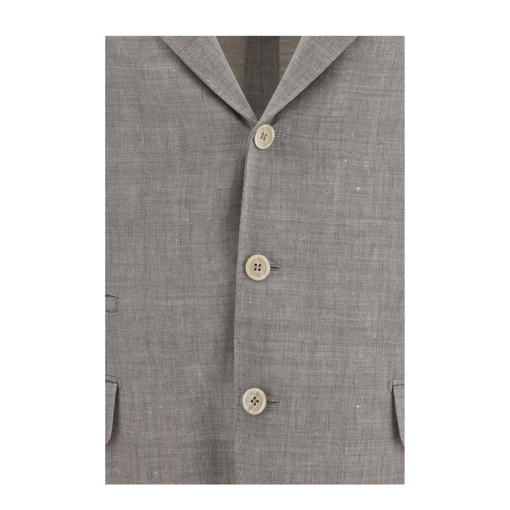 Deconstructed Linen and Wool Chevron Jacket - Image 3