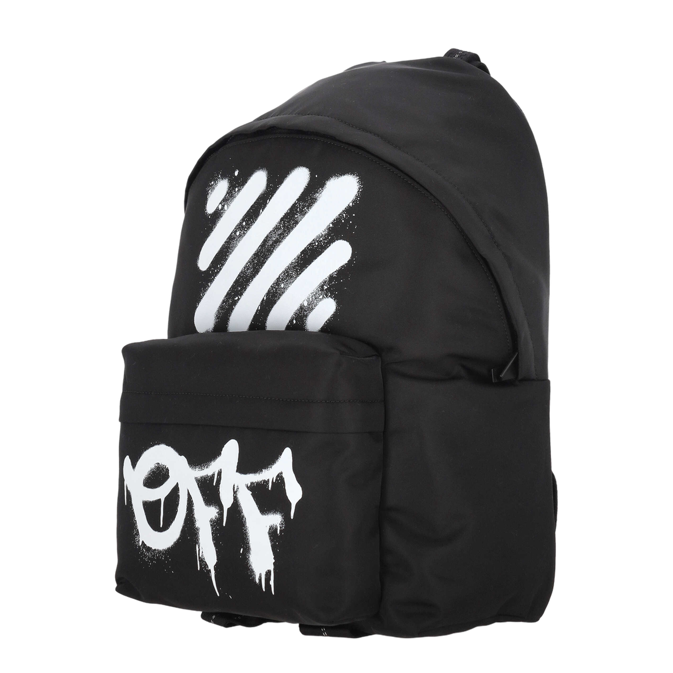 Diagoonal Spray Backpack - Black - White - Image 5