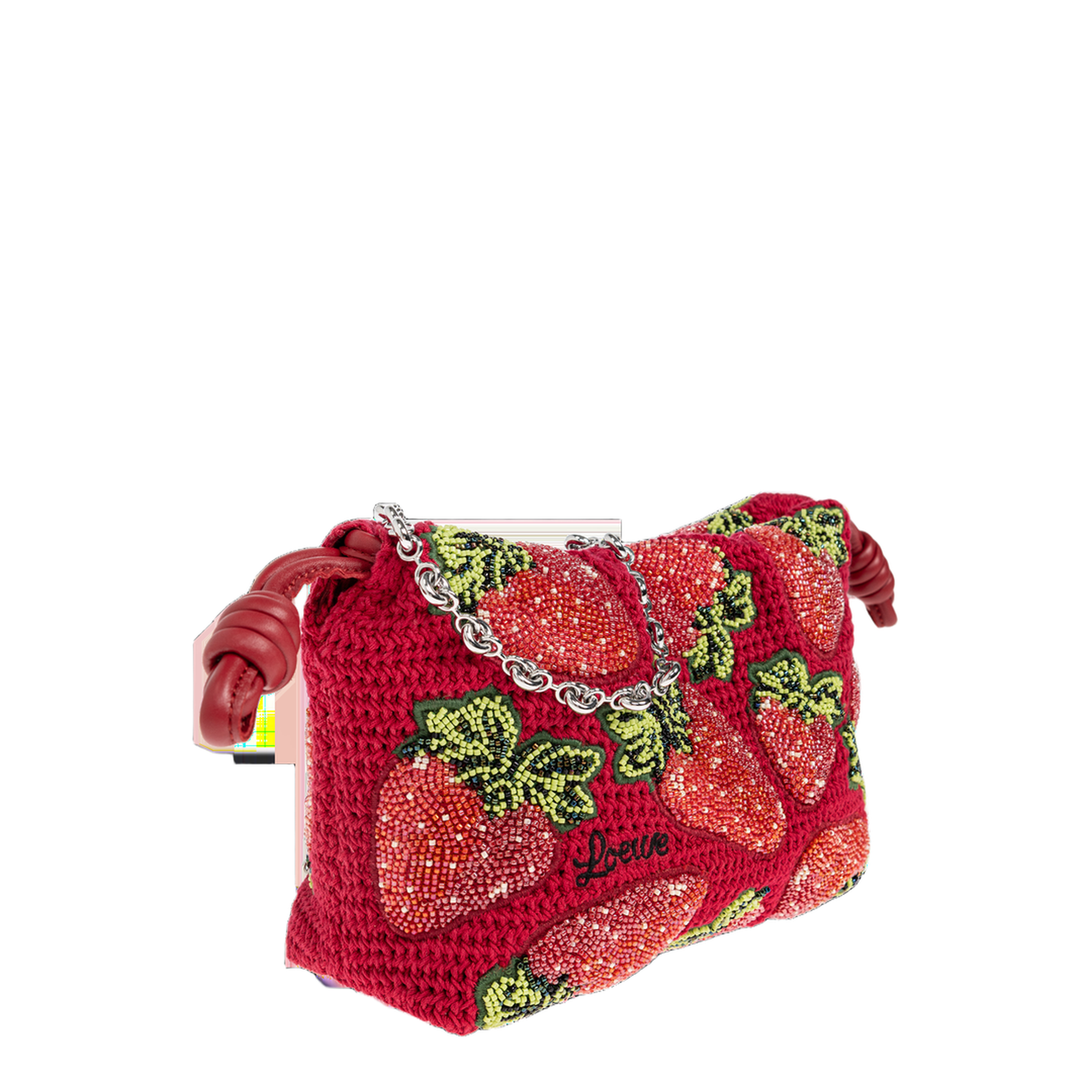 Flamenco Mini Beaded Crochet Clutch - Red - Image 4