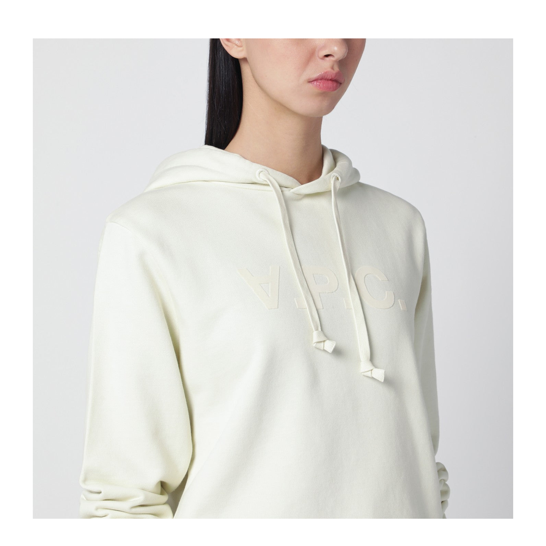 Ecru Sweatshirt With Logo Print - Image 2