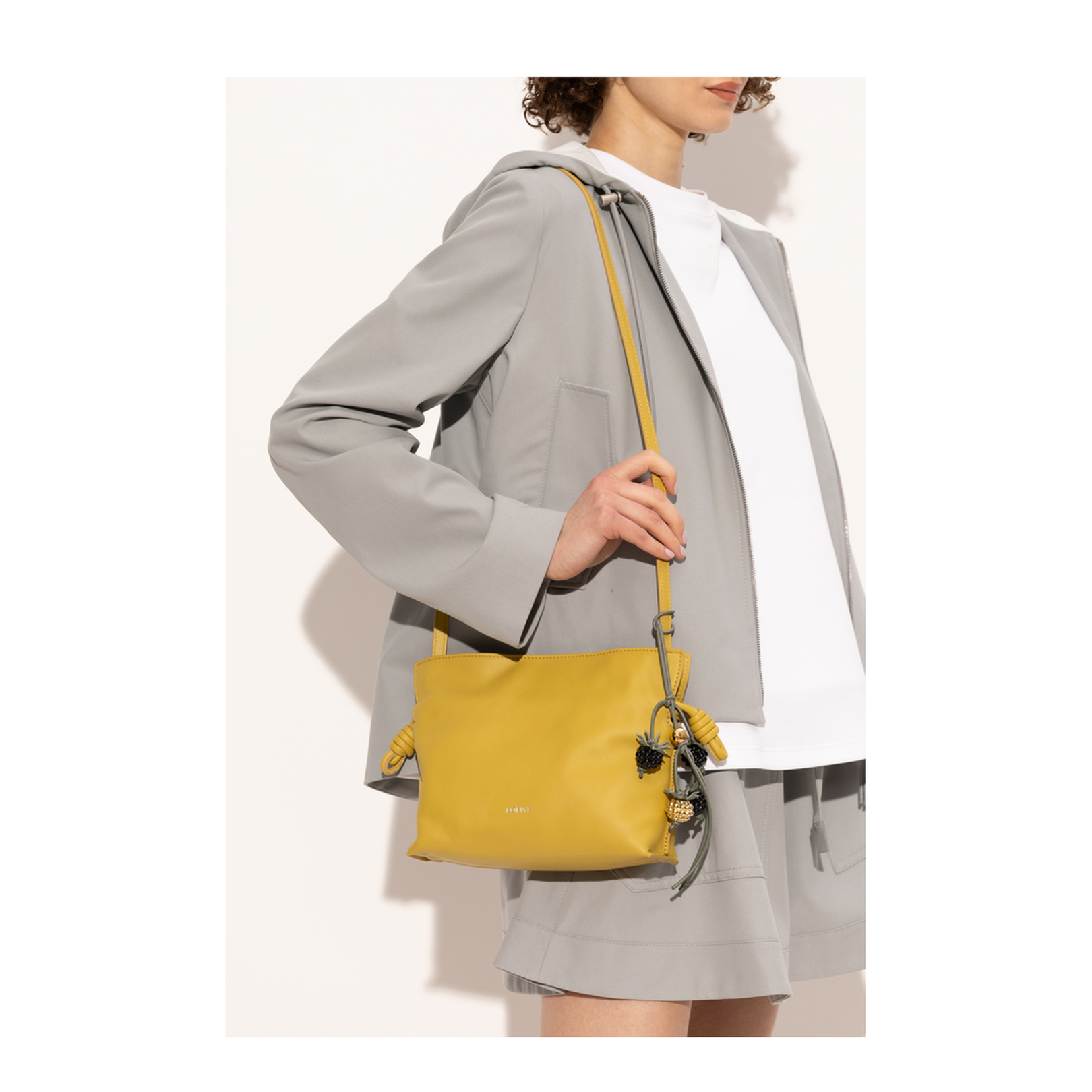 Flamenco Mini Calfskin Clutch Bags - Yellow - Image 2