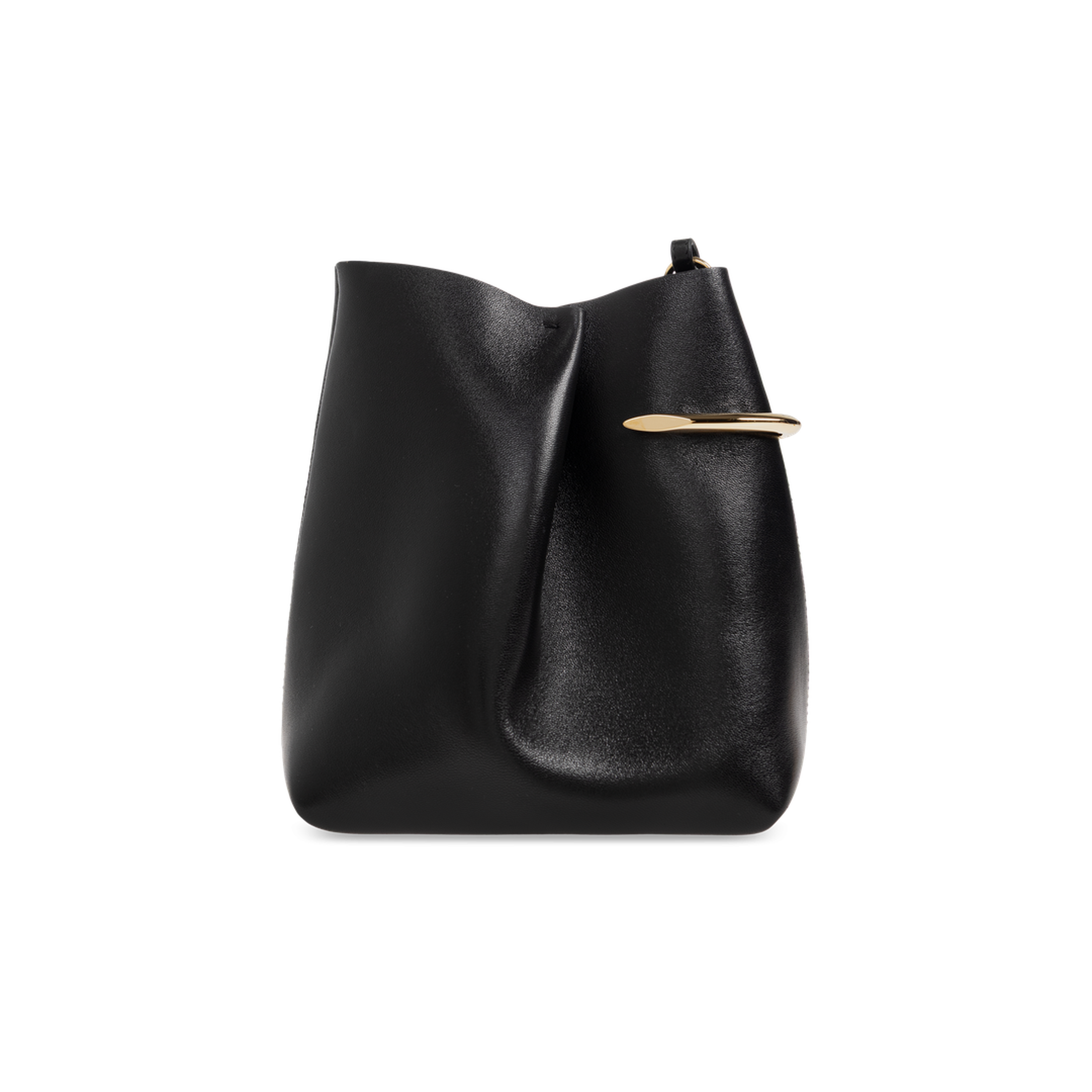 Pinch Me Medium Nappa Leather Pouch - Black - Image 3