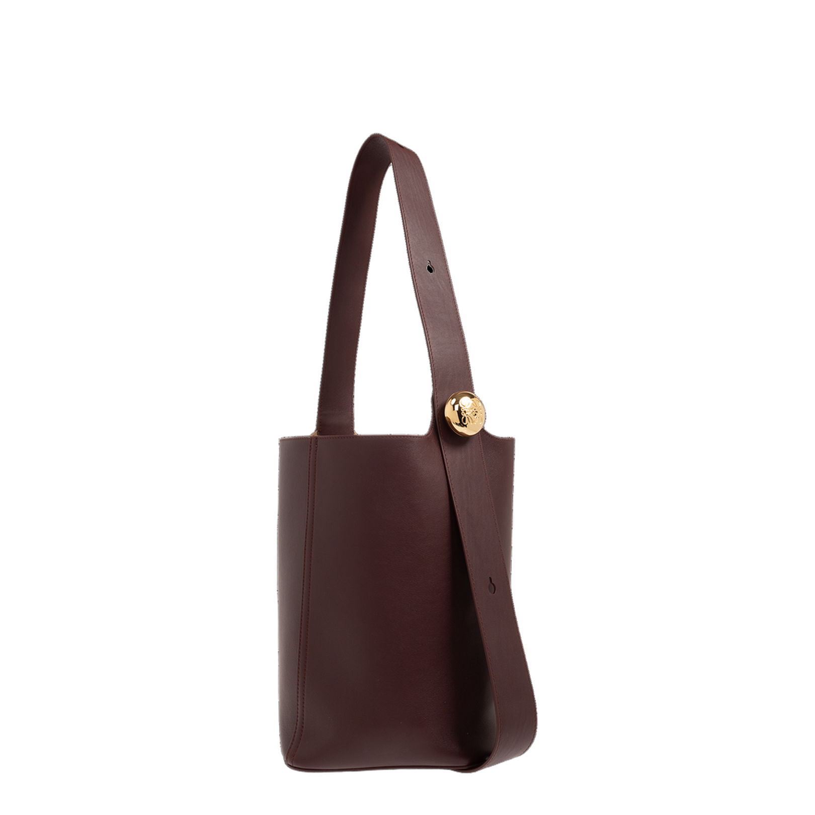 Pebble Medium Leather Bucket Bag - Dark Burgundy - Image 4