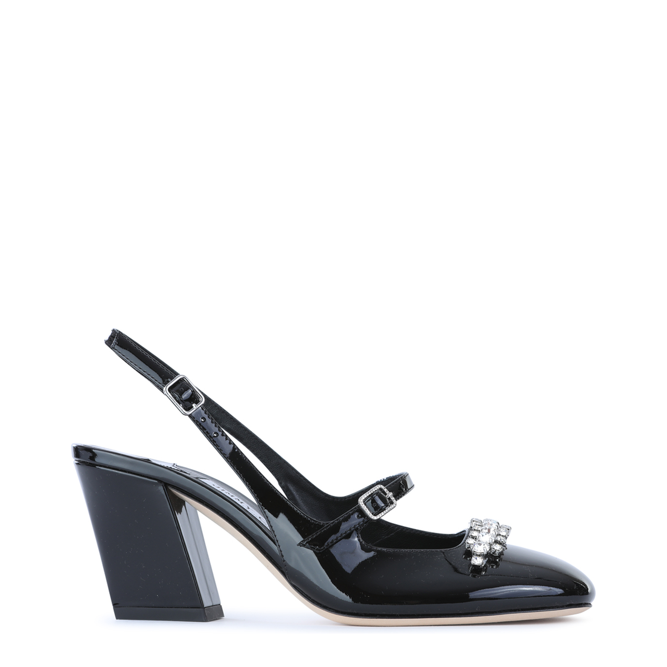 Crystal-Embellished Slingback Pumps - Image 1