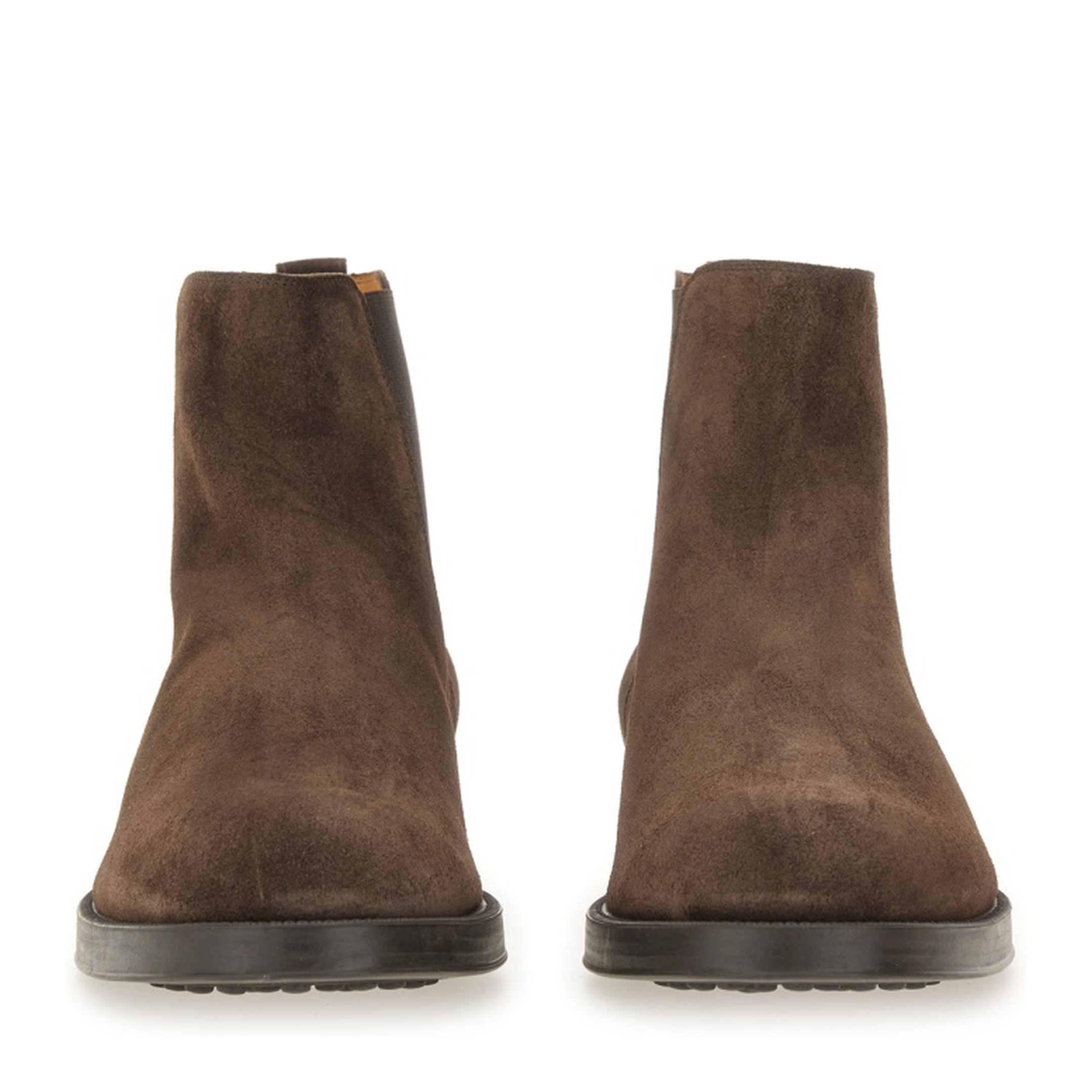 Coffee Brown Elasticated Side Panels Low Stacked Heel Round Toe - Image 4