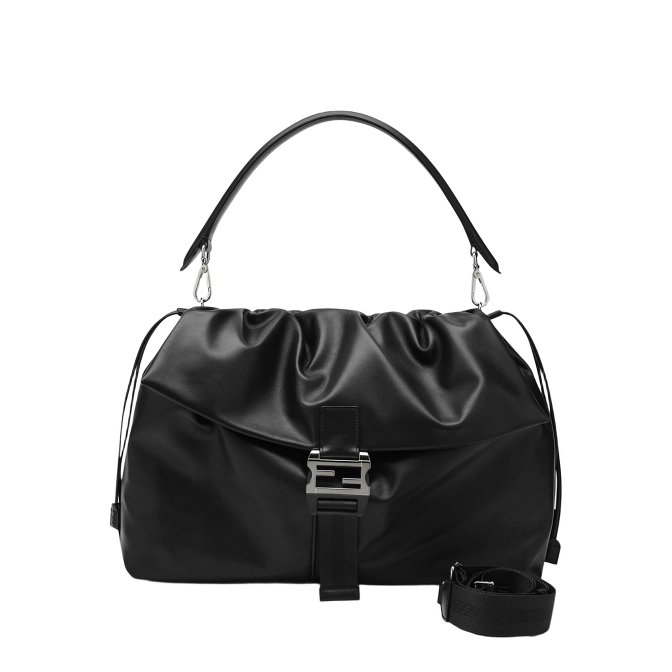 Flux Maxi Calf Leather Messenger - Black - Image 1