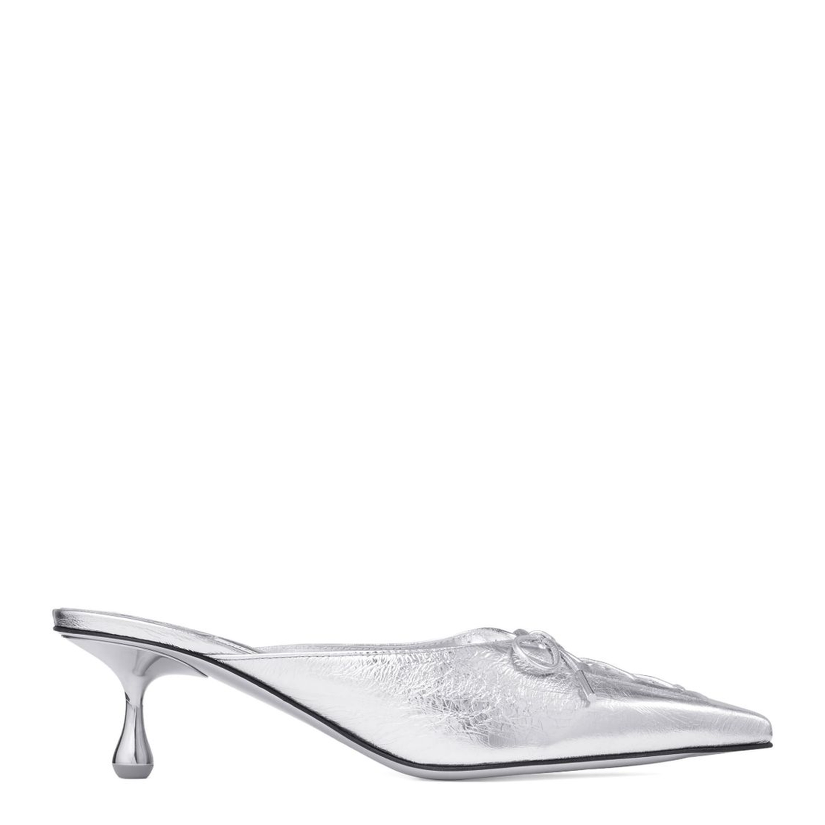 Leather Mules - Silver - Image 1