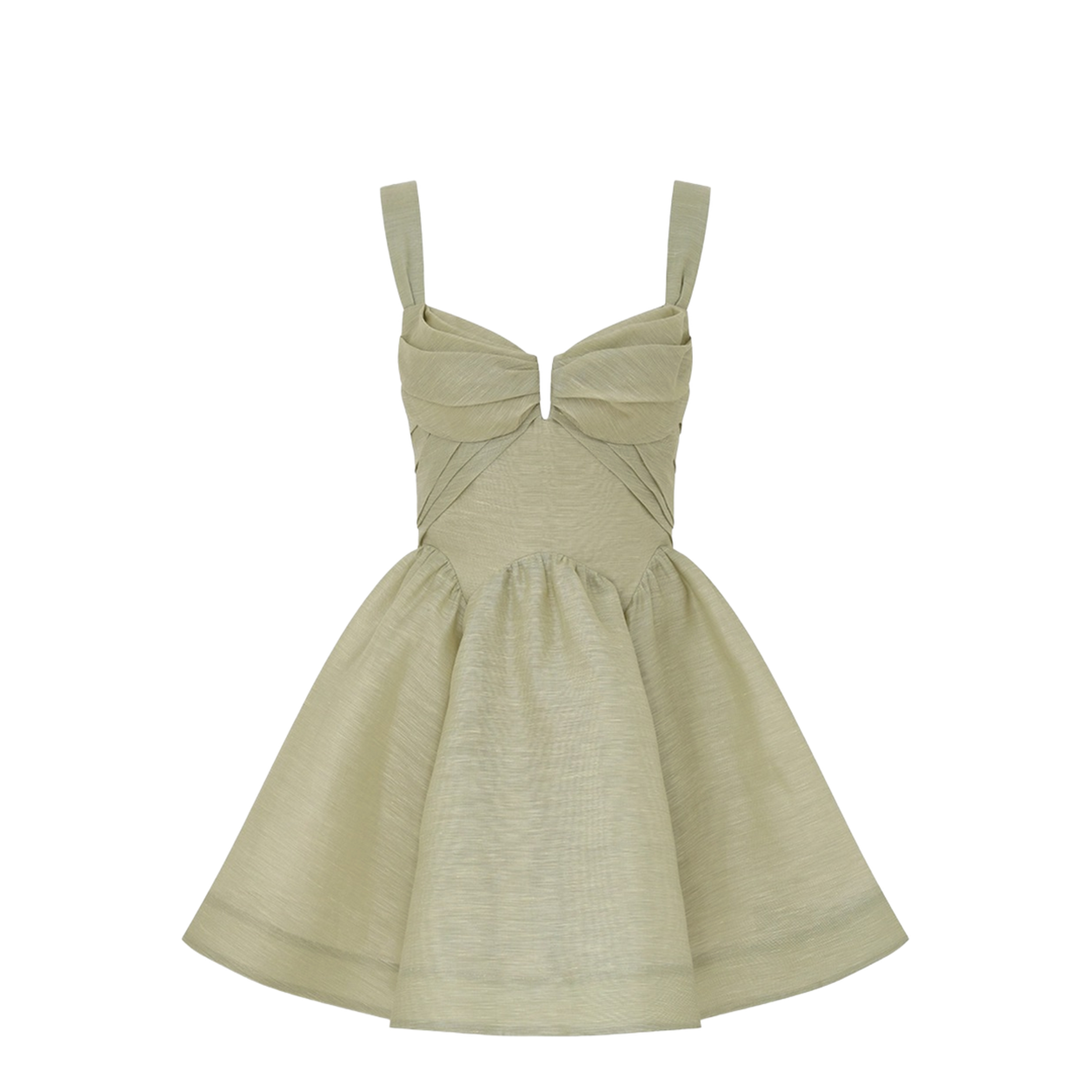 Green Linen Casual Dress - Image 1