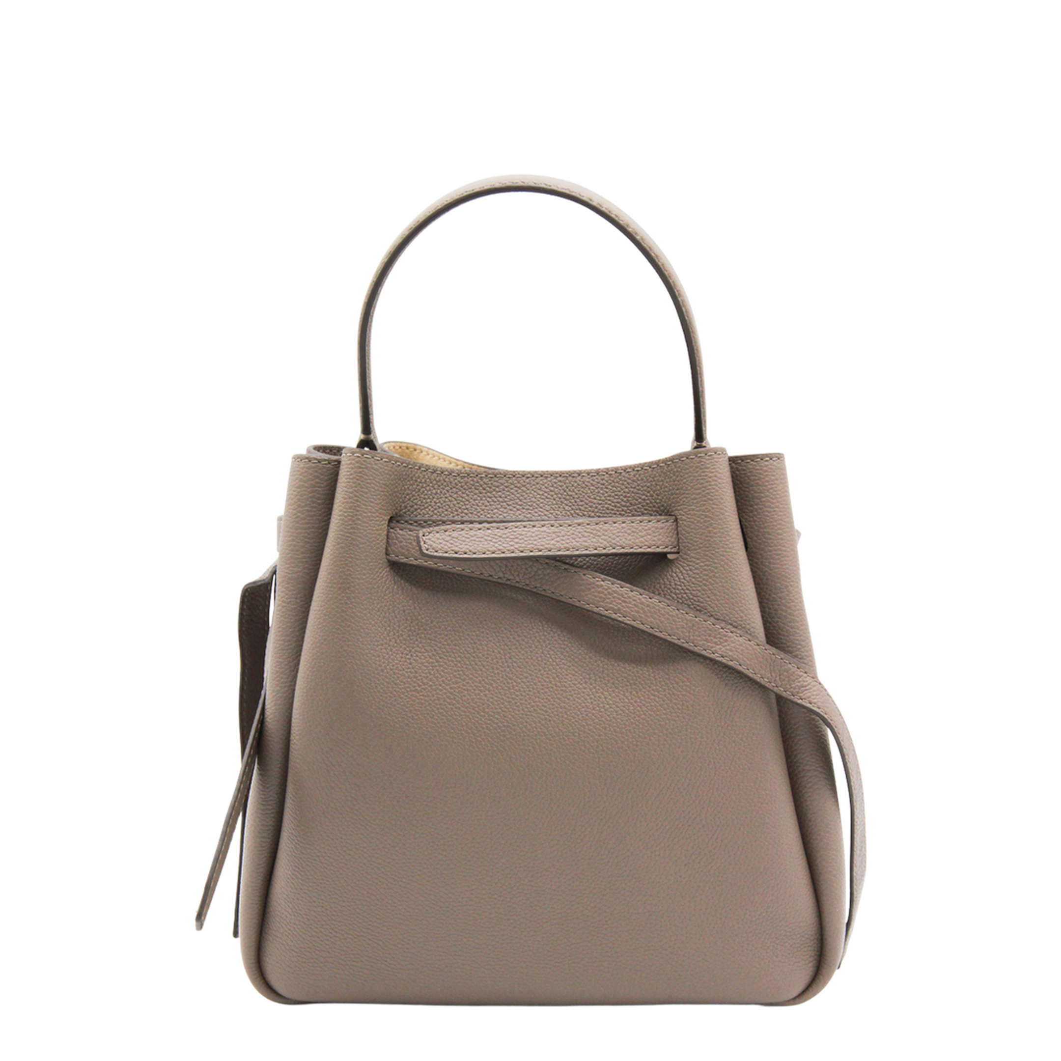 Romy Pebbled Leather Bucket Bag - Soft Cement - Image 5