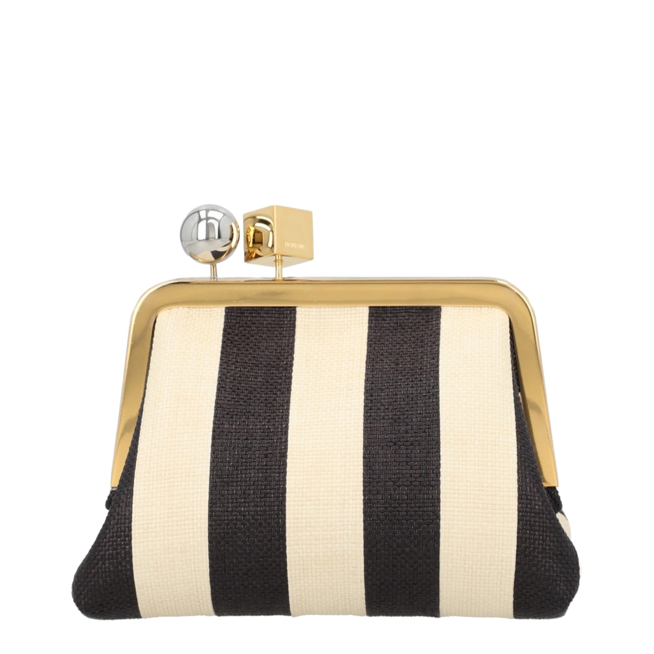 Le Berlingot Small Polyamide Clutch - Ivory/Black - Image 1