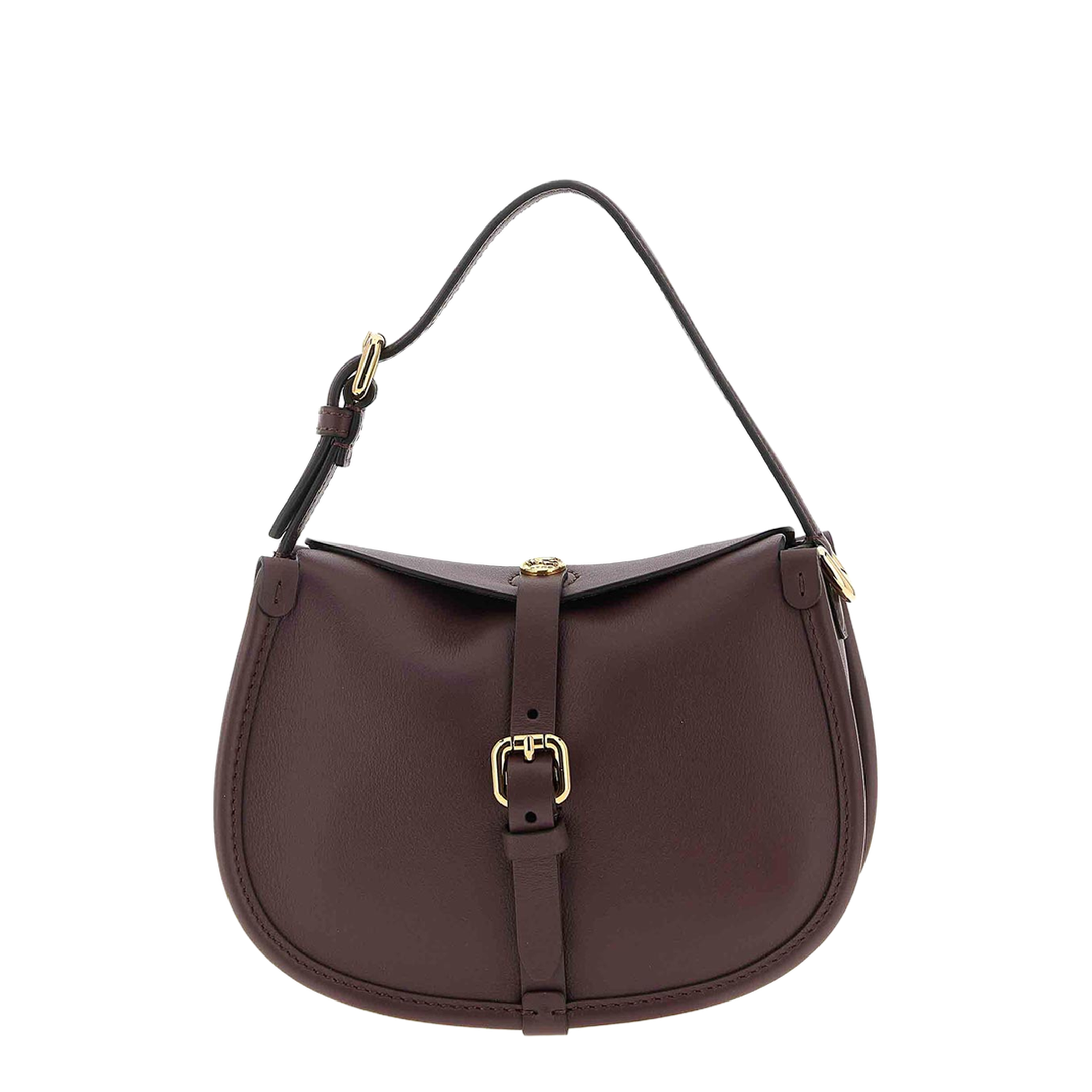 Small Calfskin Crossbody Bag - Burgundy - Image 1