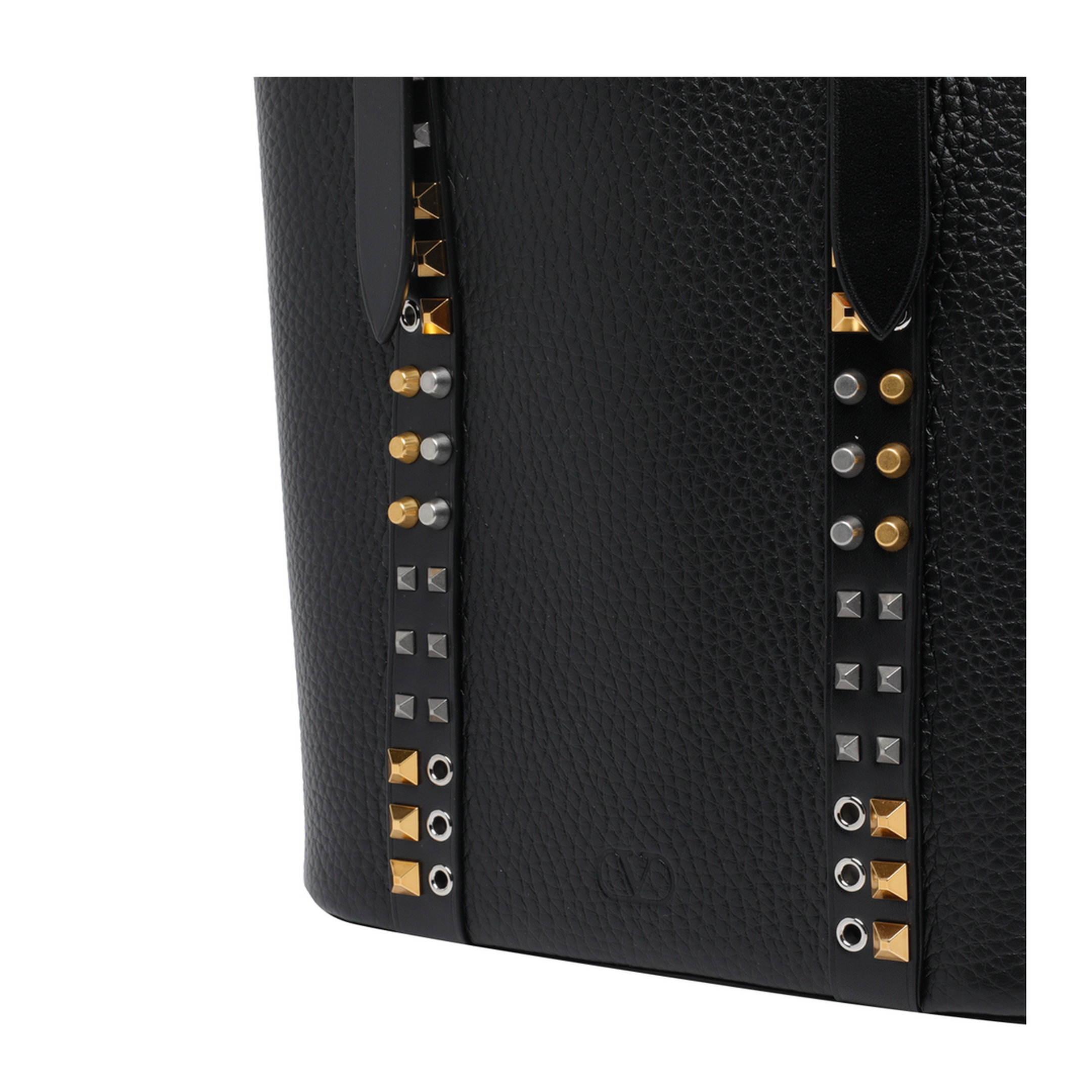 Rockstud Small Calfskin Tote - Black - Image 3