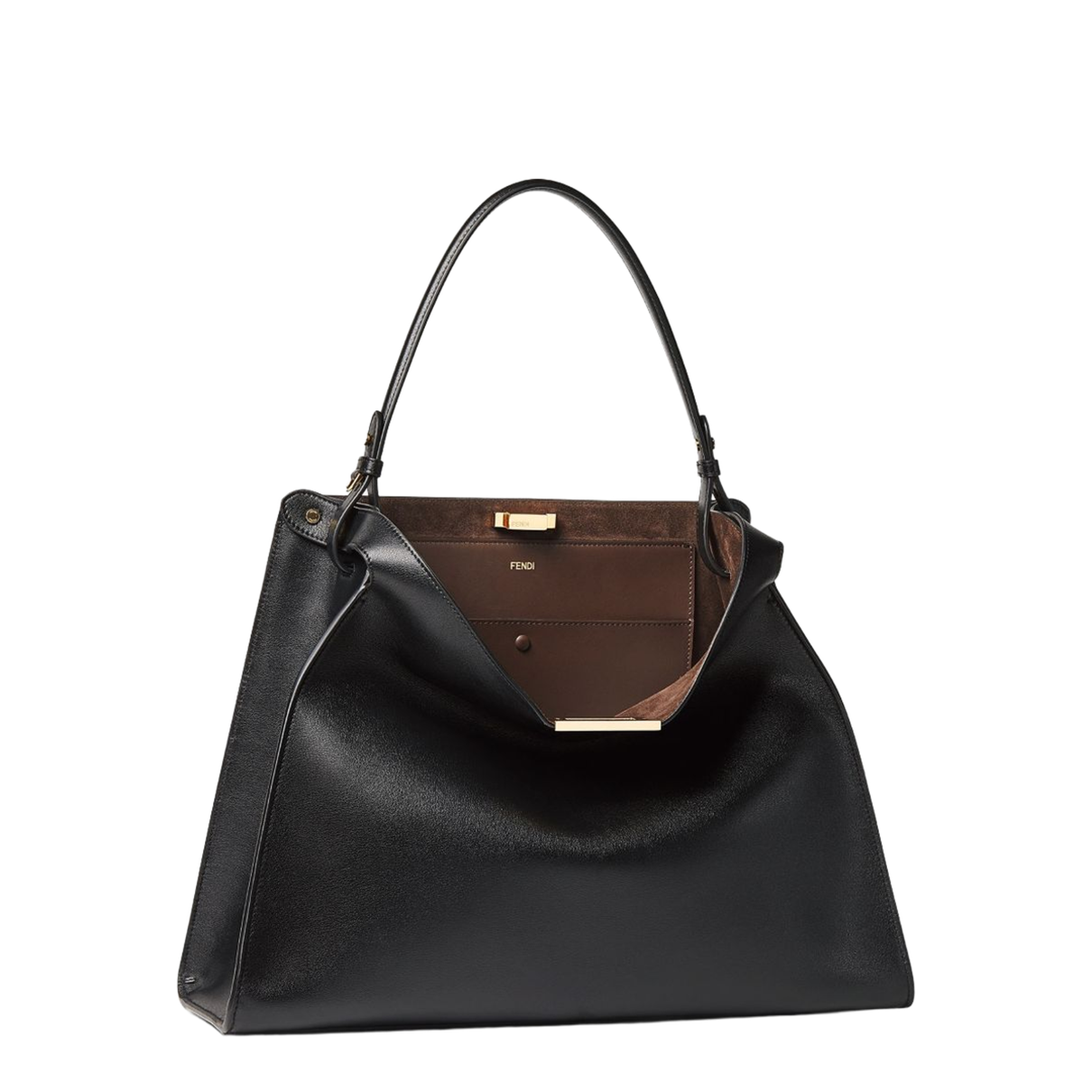 Way Large Calfskin and Suede Bag - Black - Image 4
