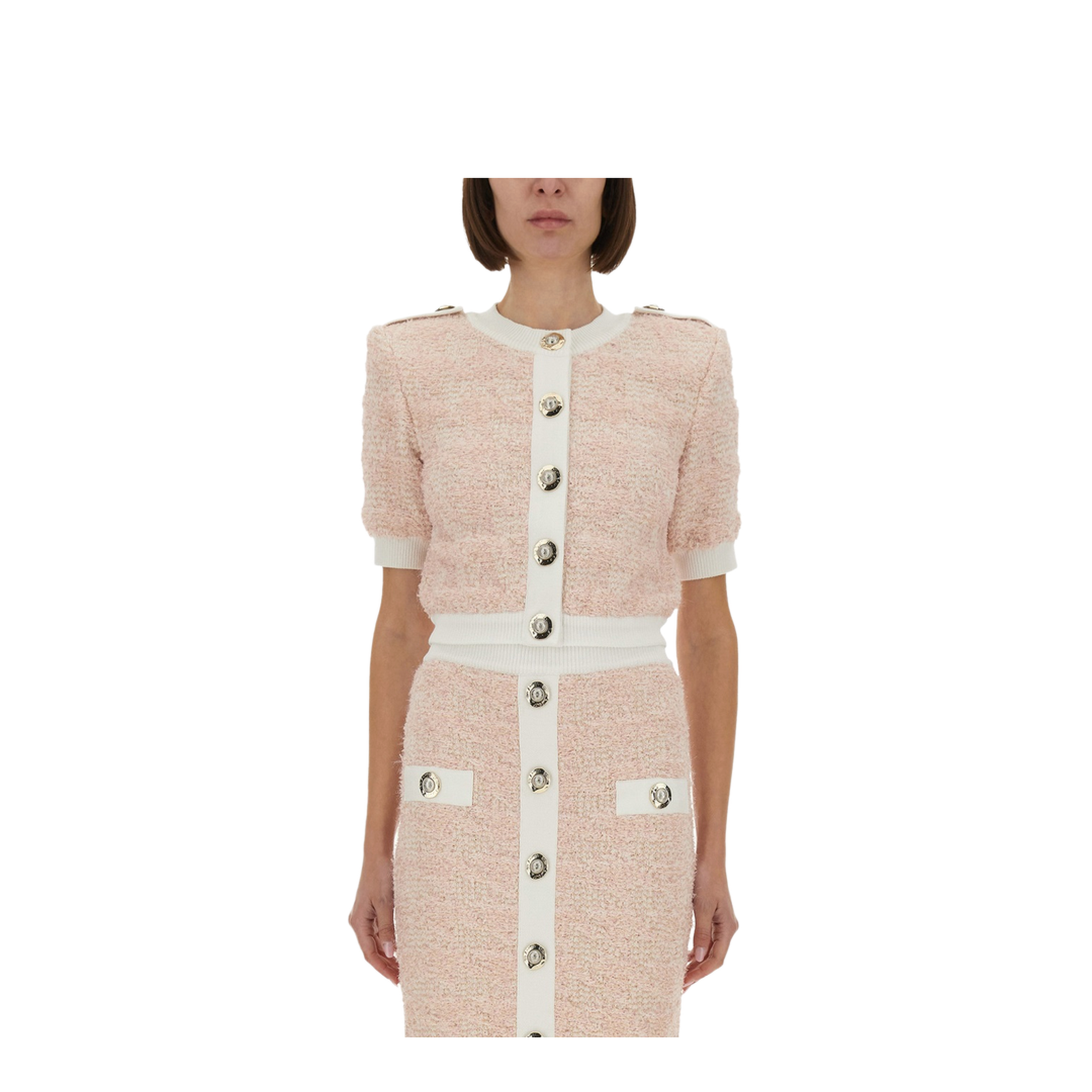 Short-Sleeved Knit Cardigan - Image 1