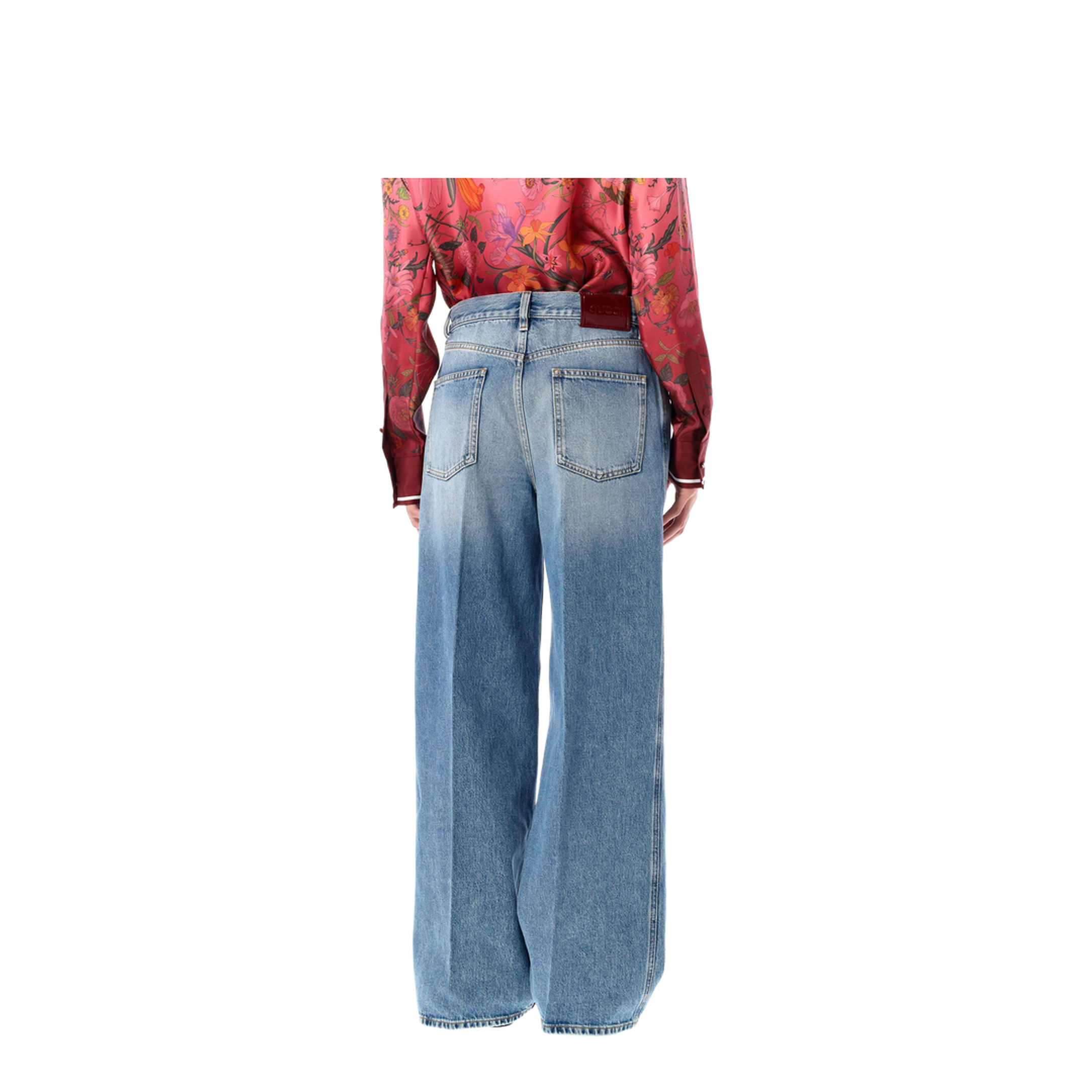 Wide Leg Denim Pants in Light Blue - Image 2
