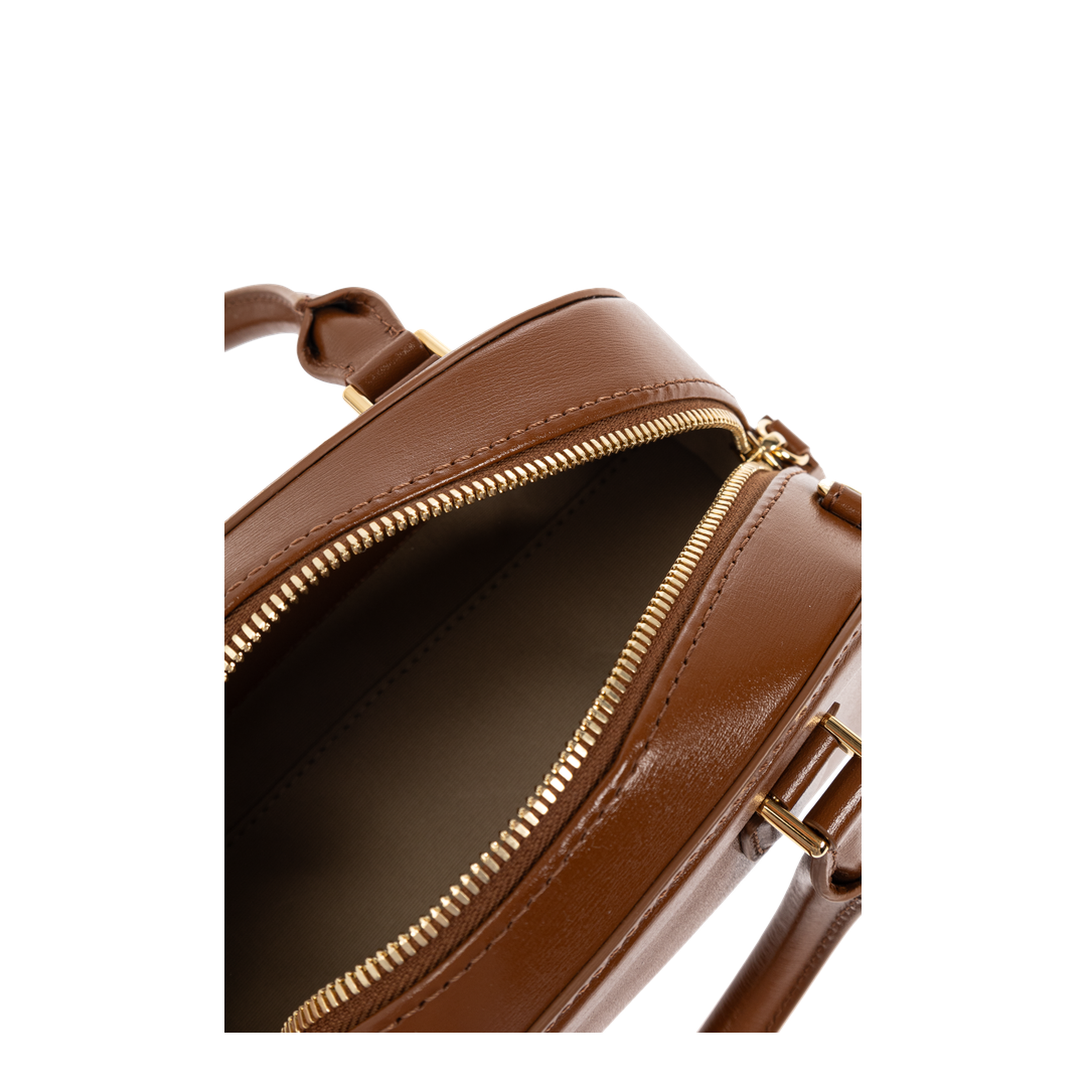 Birdee Boston Mini Calf Leather Bag - Dark Tan - Image 5