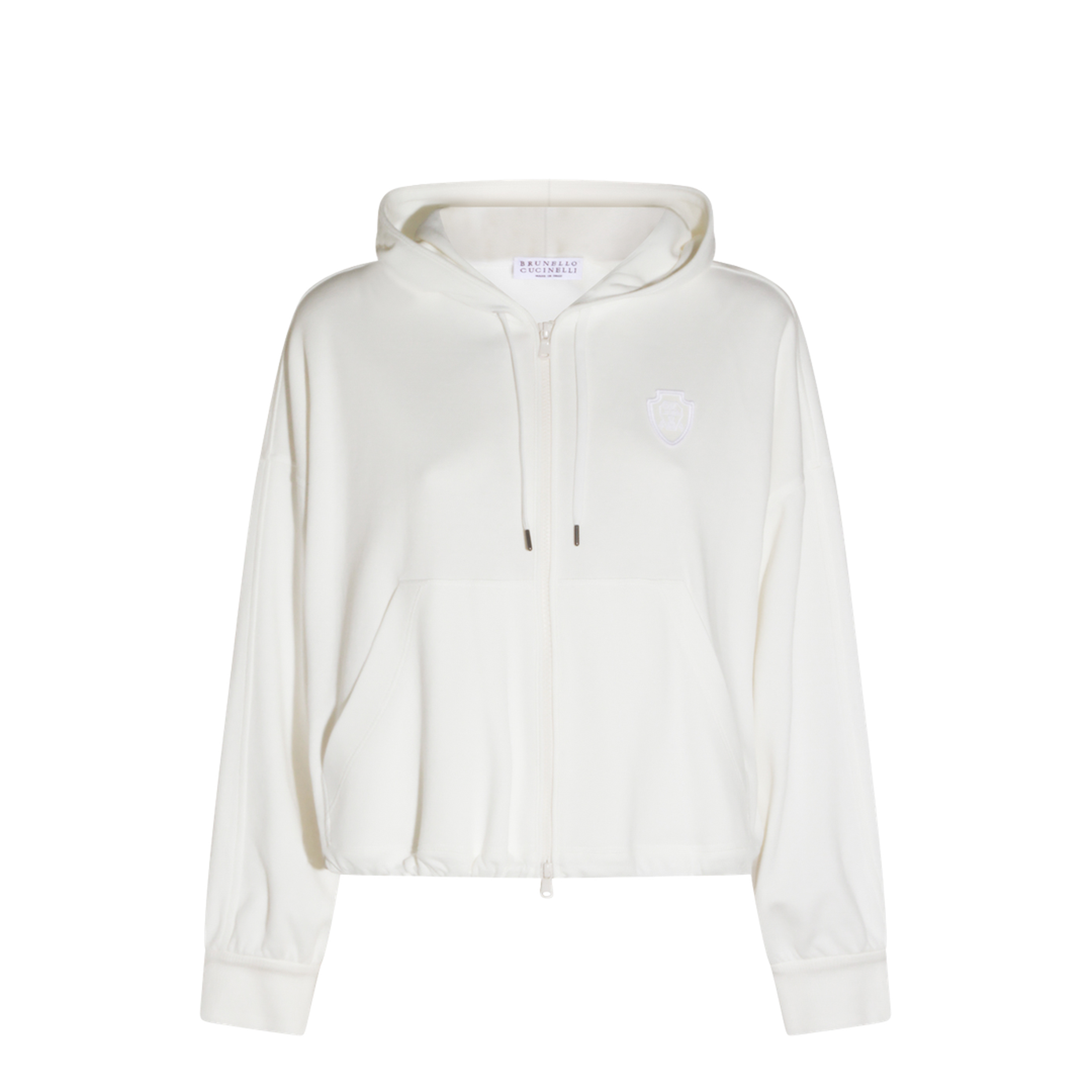 Hooded Zip-Up Sweatshirt in Technical Cotton Jersey - Image 1