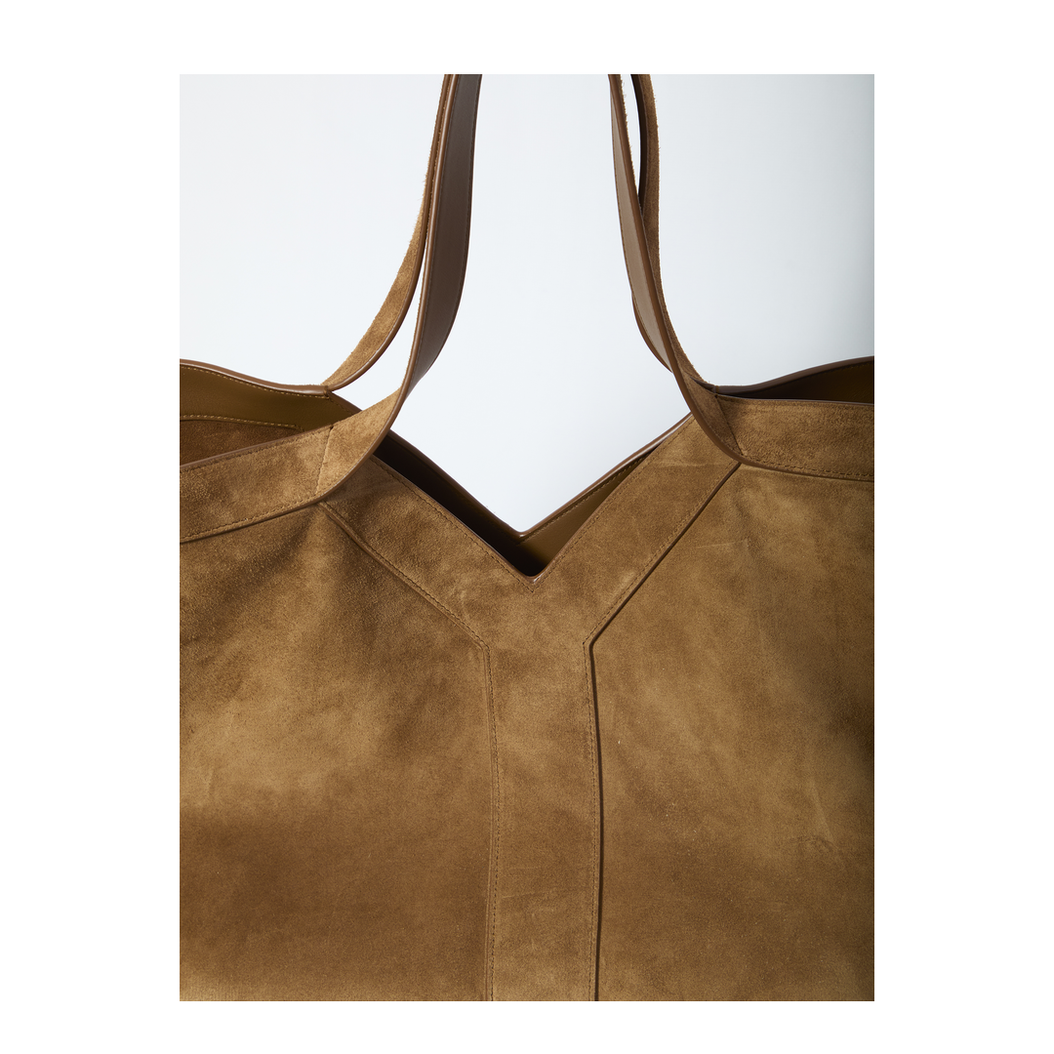 Y Small Suede Calfskin Tote - Brown - Image 4