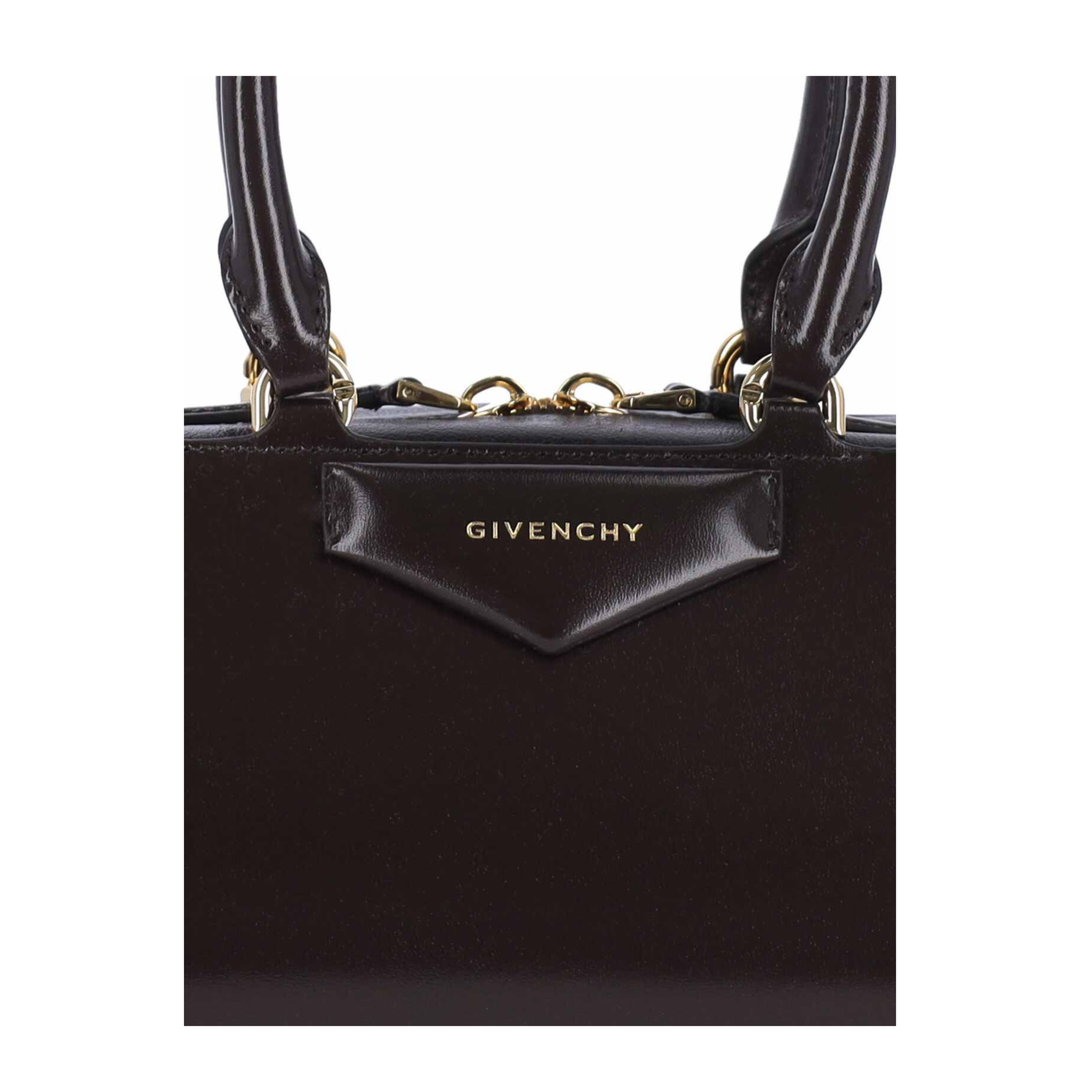 Antigona East-West Small Box Leather Handbag - Chocolate - Image 4